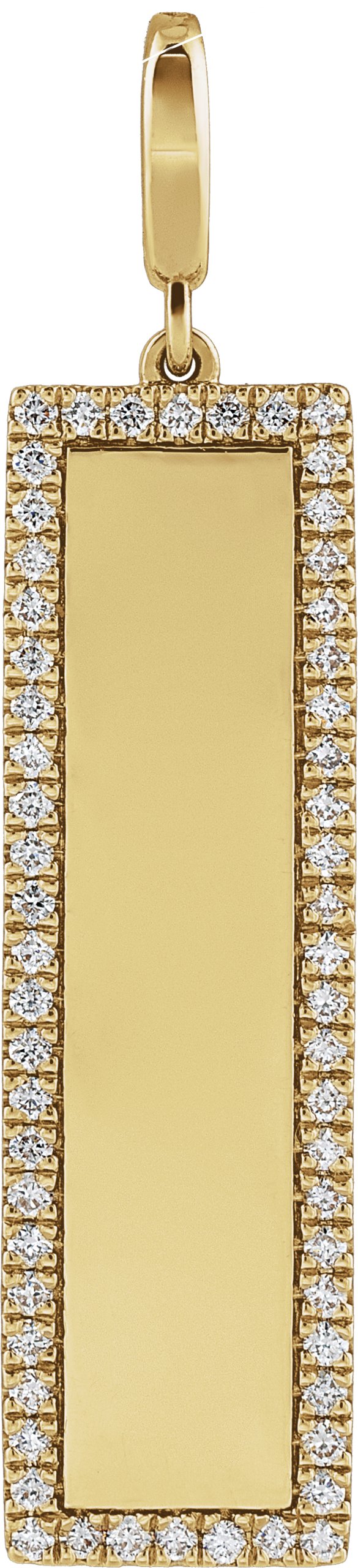 Engravable Accented Bar Charm/Pendant