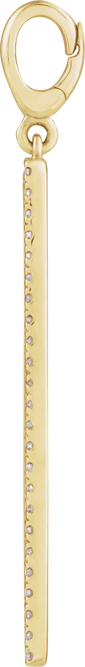 Alternative view of Engravable Accented Bar Charm/Pendant