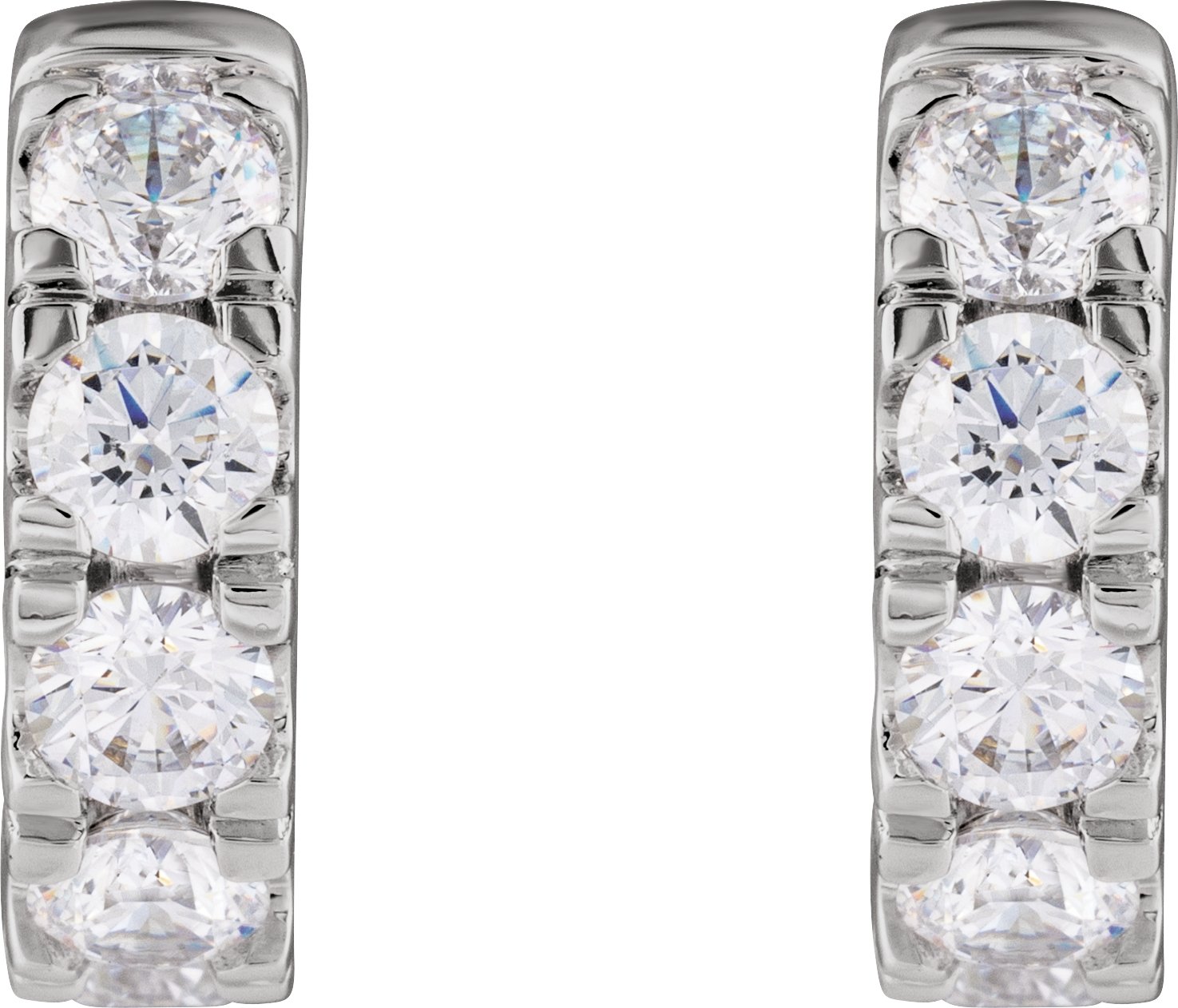 1 7/8 CTW Lab-Grown Diamond Hinged 14.7 mm Hoop Earrings view 2