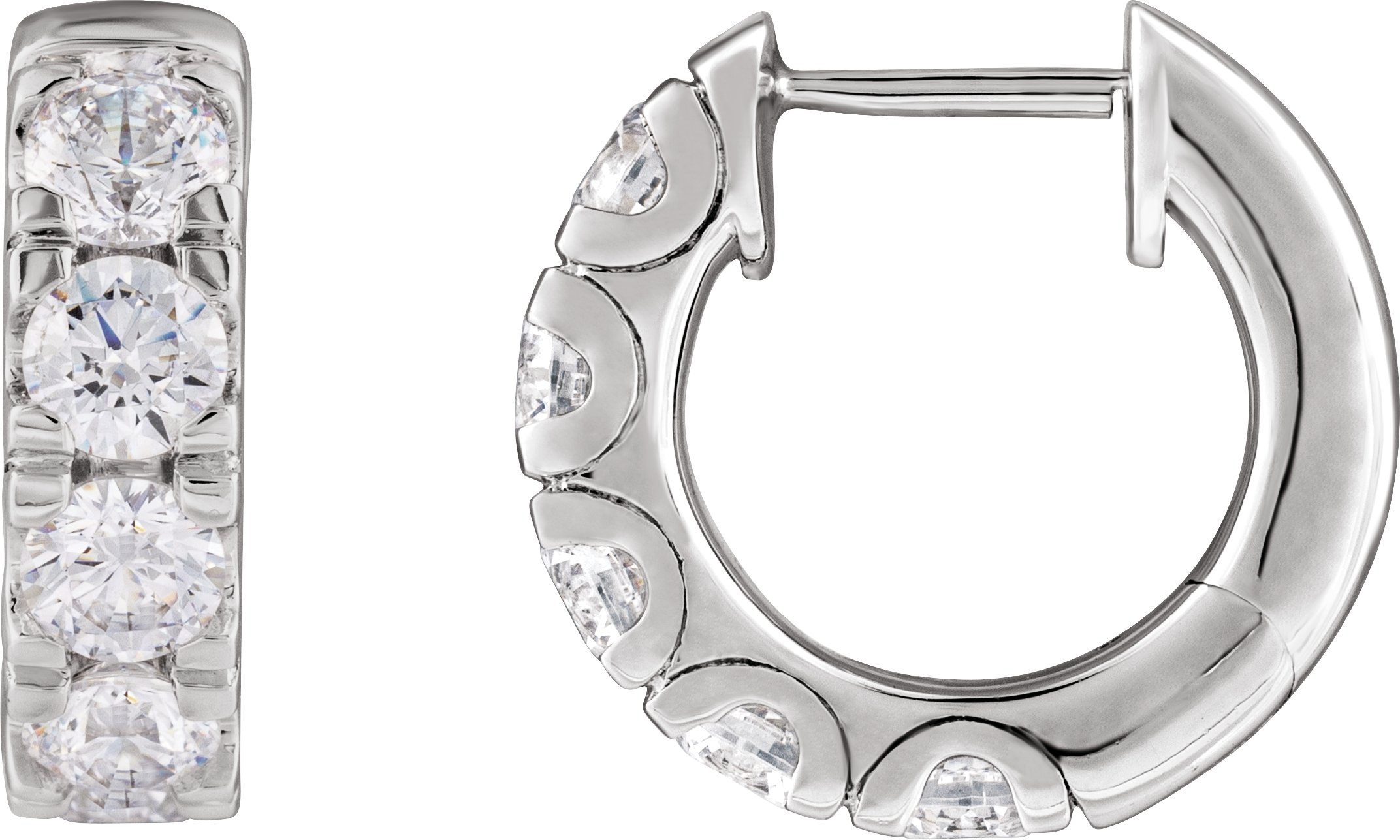 Lab-Grown Diamond Hinged Hoop Earrings