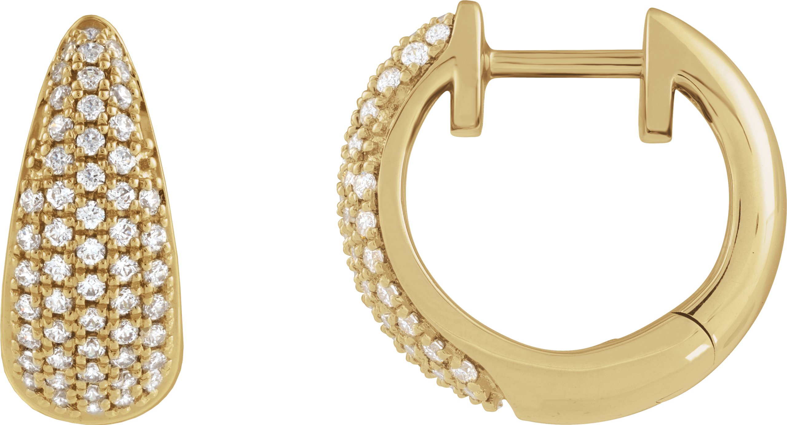 Pave'-Style Cluster Hoop Earring