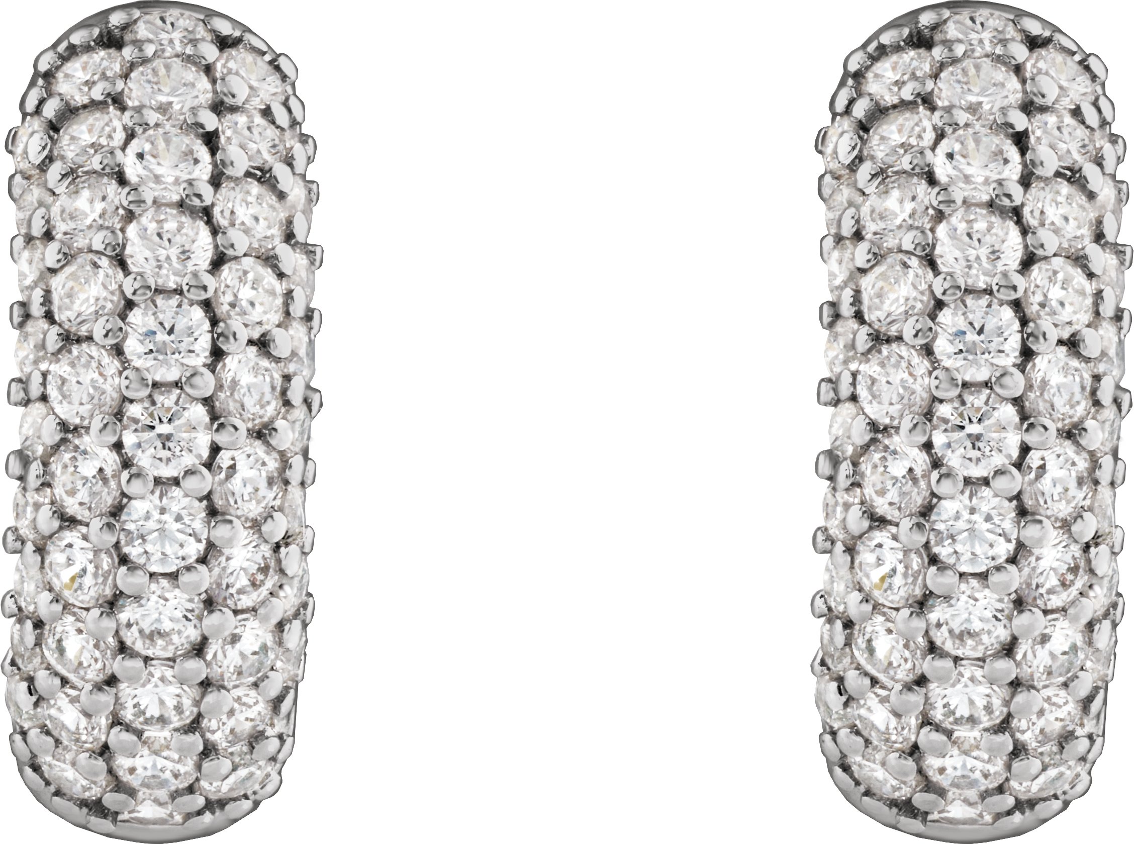 1/2 CTW Lab-Grown Diamond Hoop Earrings view 2