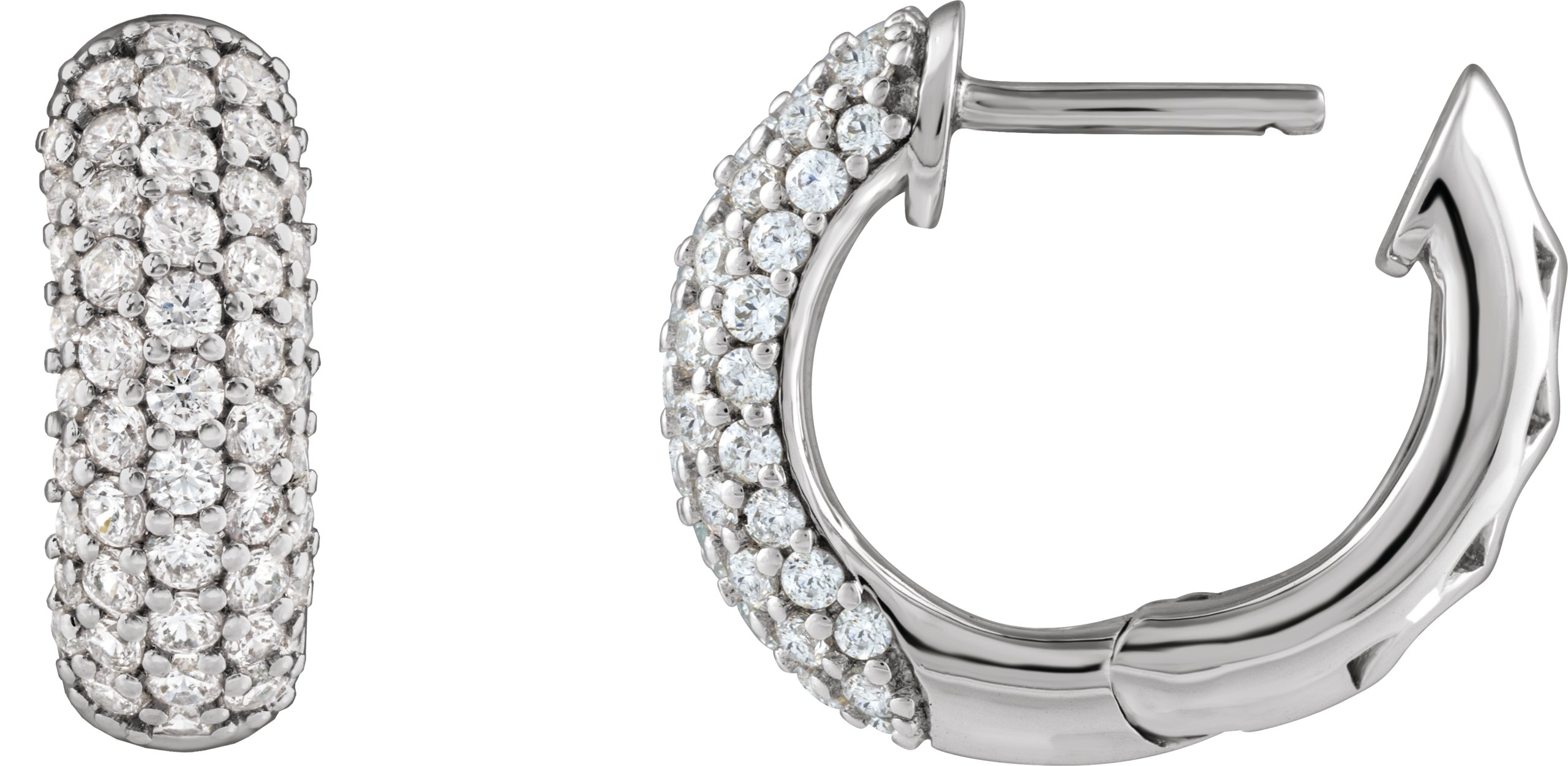 1/2 CTW Lab-Grown Diamond Hoop Earrings view 3