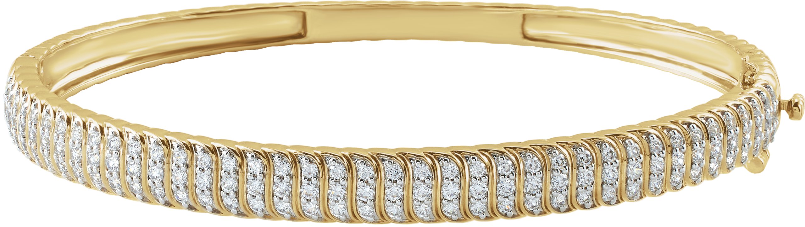 14K Yellow Gold 1 3/8 CTW Lab-Grown Diamond Bangle 7 Bracelet