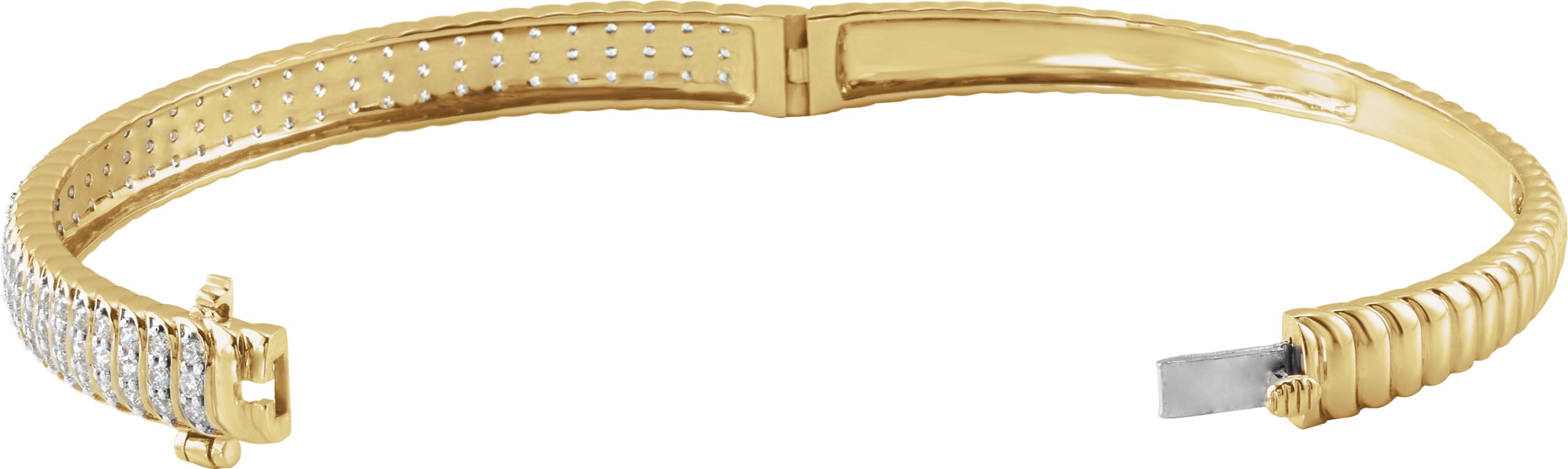 14K Yellow Gold 1 3/8 CTW Lab-Grown Diamond Bangle 7 Bracelet