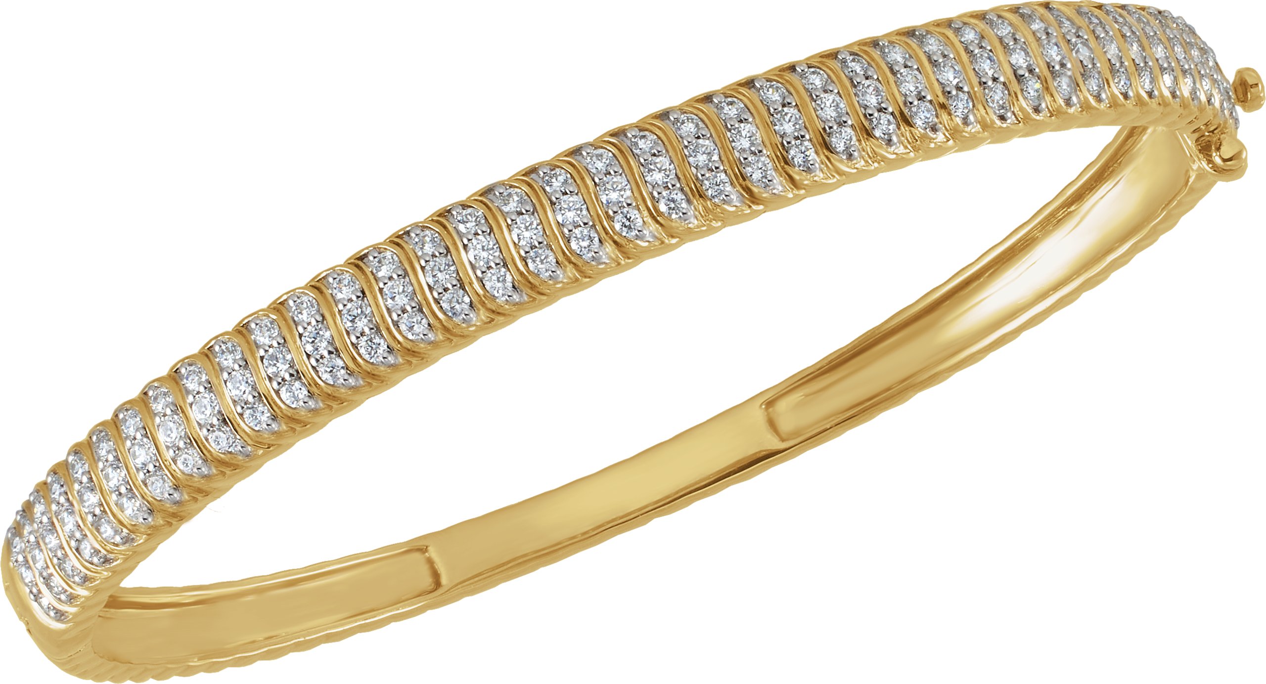 14K Yellow Gold 1 3/8 CTW Lab-Grown Diamond Bangle 7 Bracelet