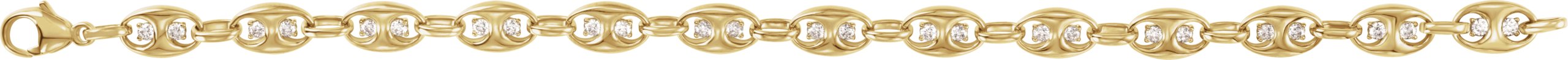 14K Yellow Gold 1 CTW Lab-Grown Diamond Mariner Link 7 1/2 Bracelet