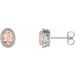 14K White Natural Pink Morganite & 1/5 CTW Natural Diamond Earrings