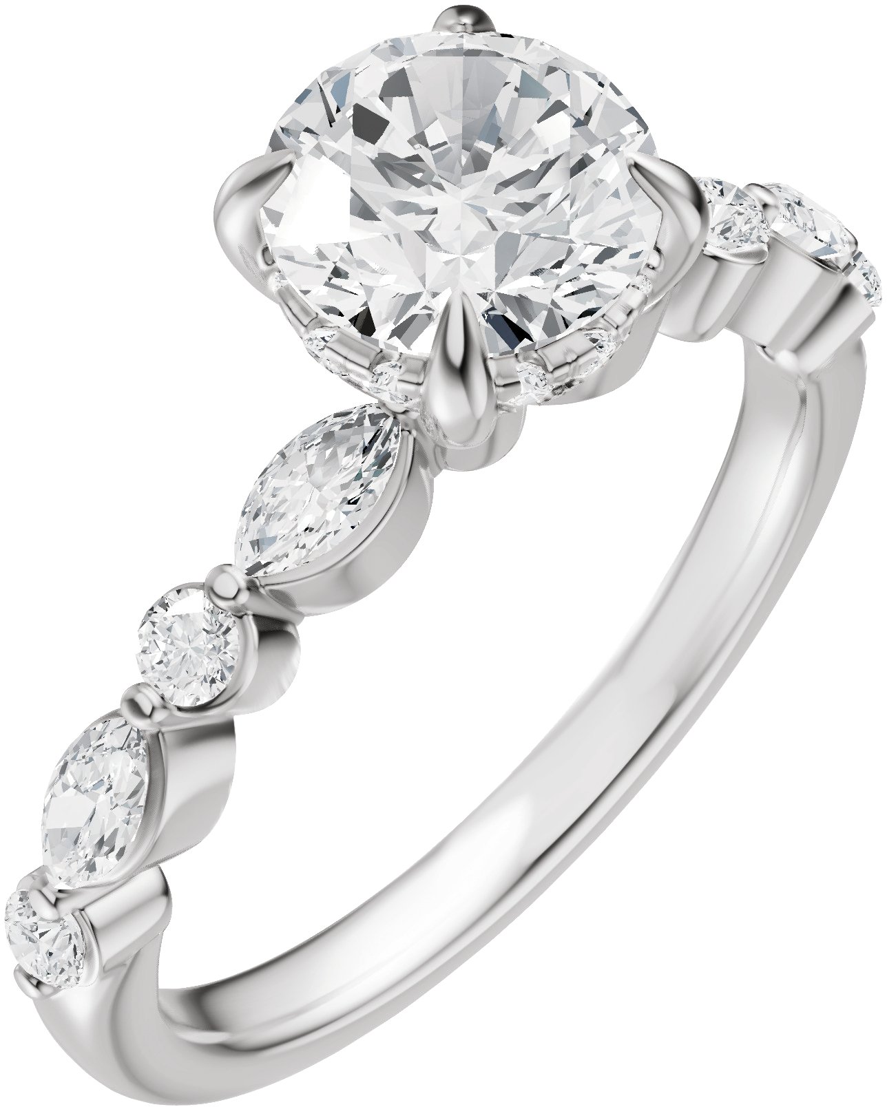 Hidden Halo-Style Engagement Ring or Band
