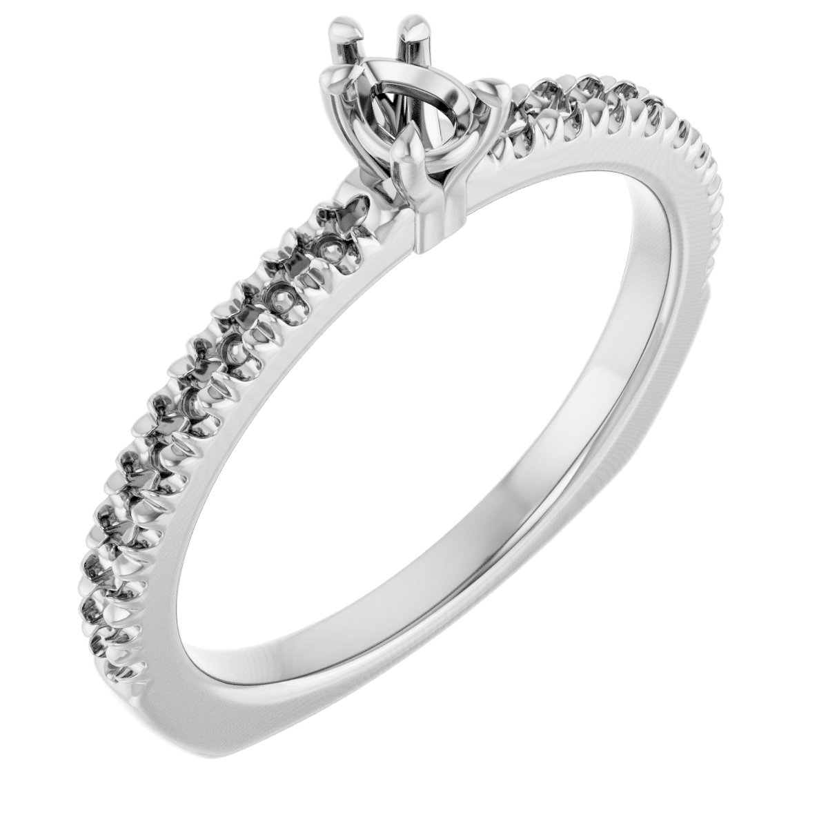 Claw-Prong Euro Shank Engagement Ring