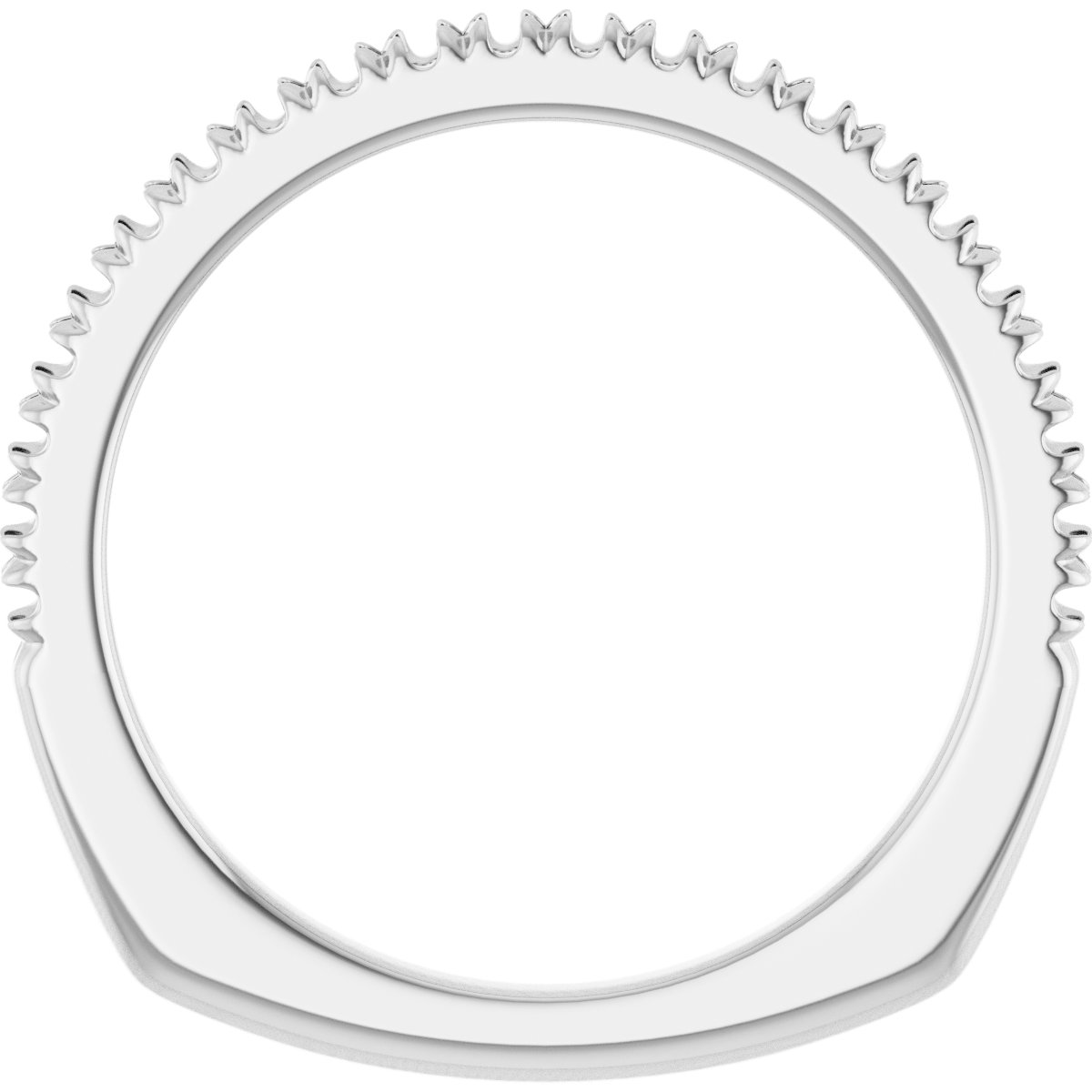 Band Mounting for 8x8 mm Asscher Ring view 2