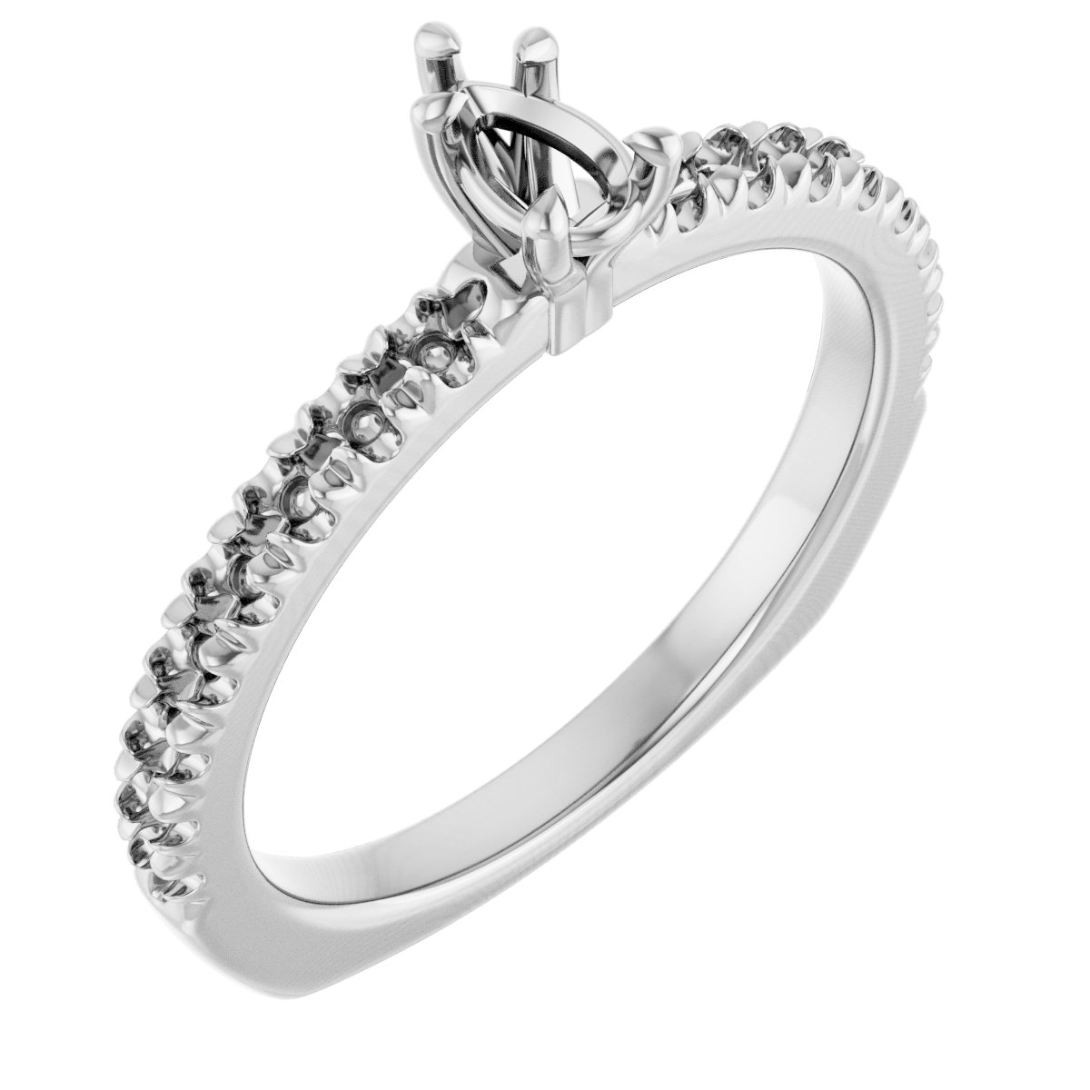 Claw-Prong Euro Shank Engagement Ring