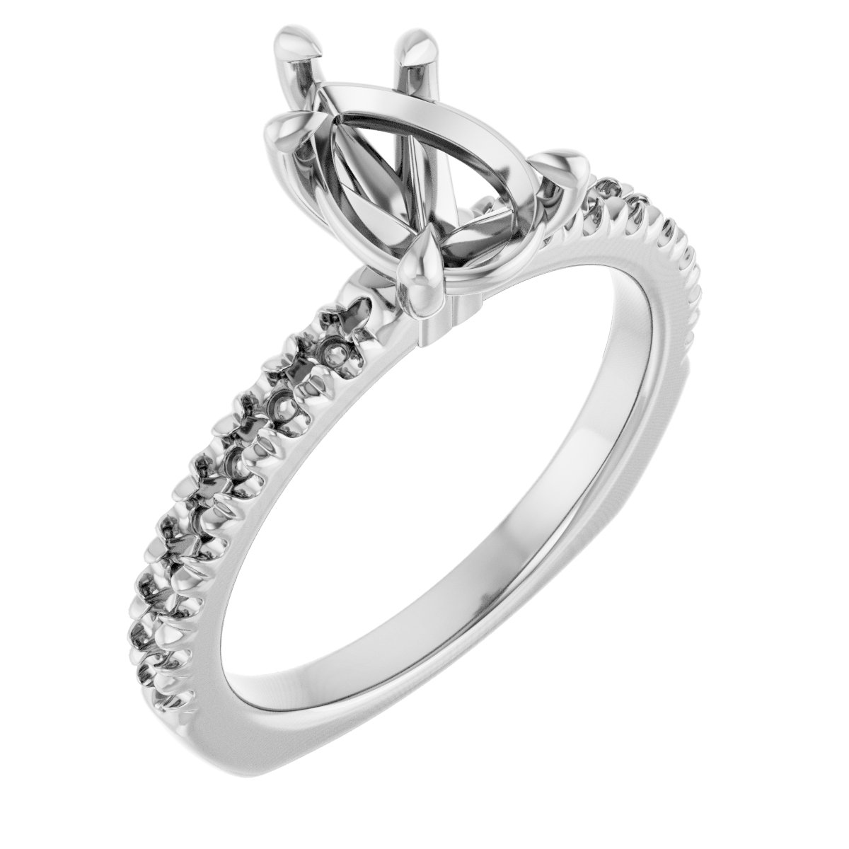 Claw-Prong Euro Shank Engagement Ring