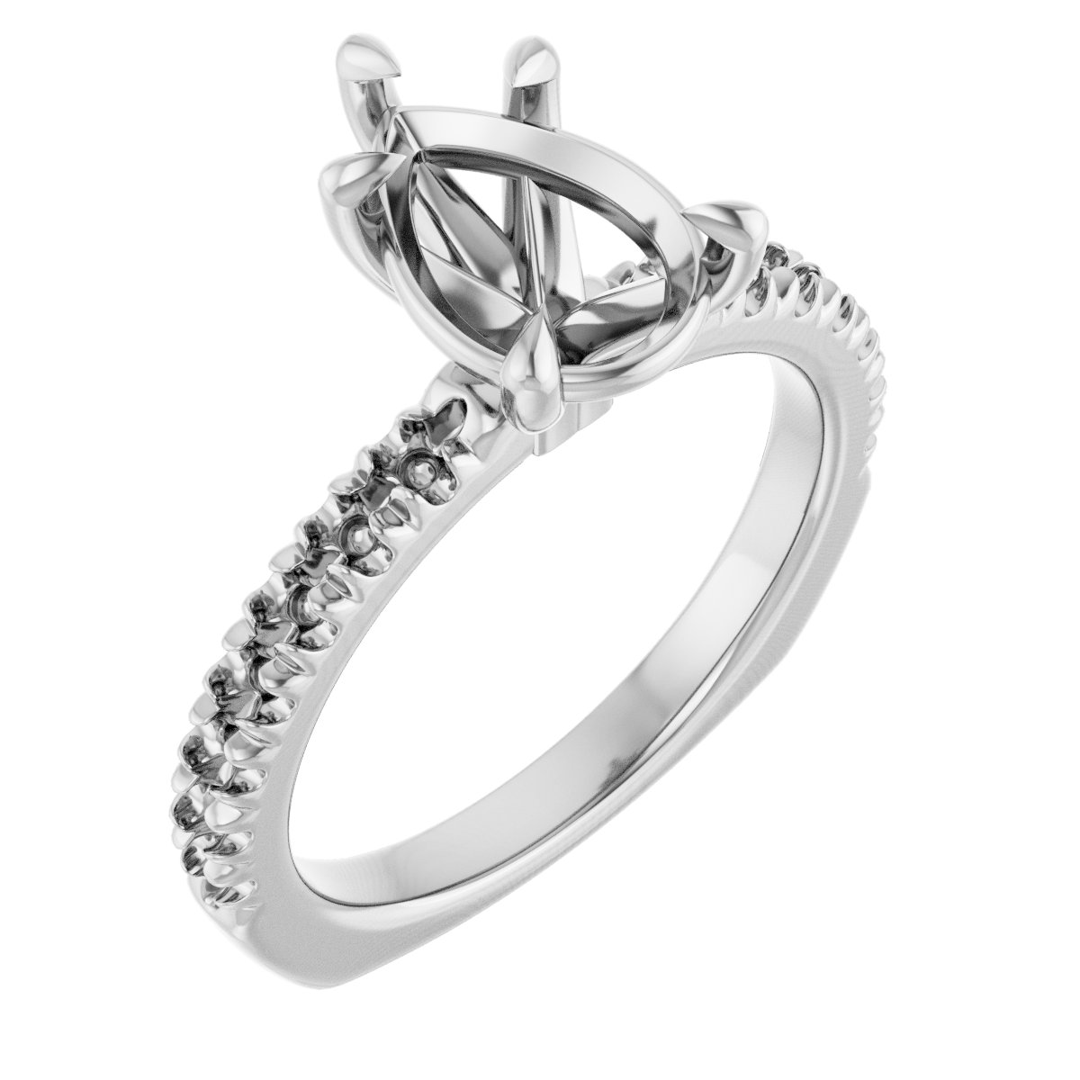 Claw-Prong Euro Shank Engagement Ring