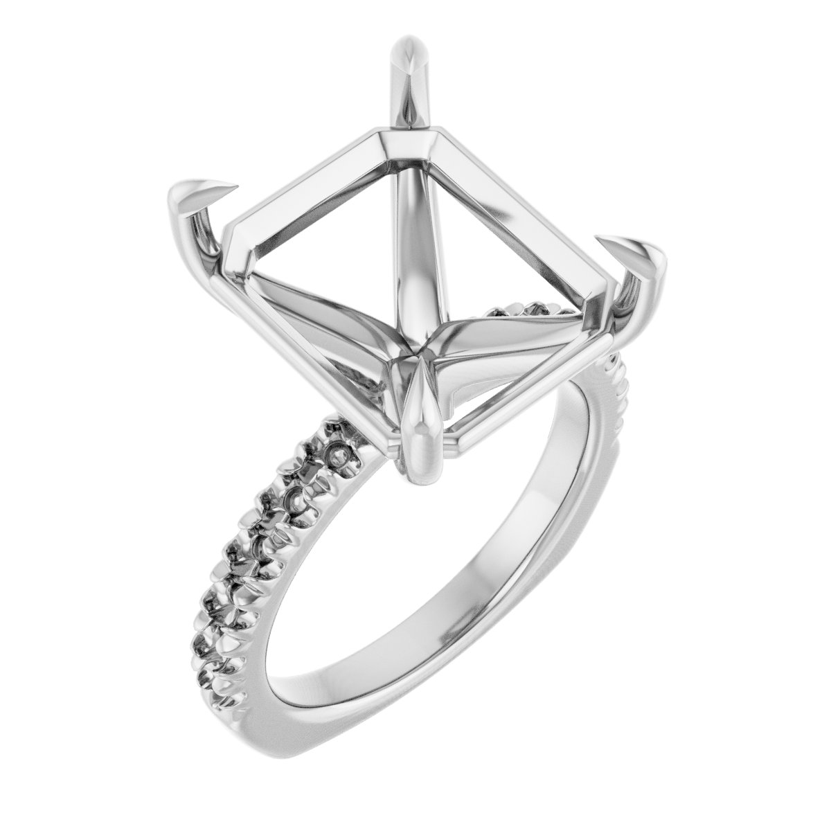 Claw-Prong Euro Shank Engagement Ring