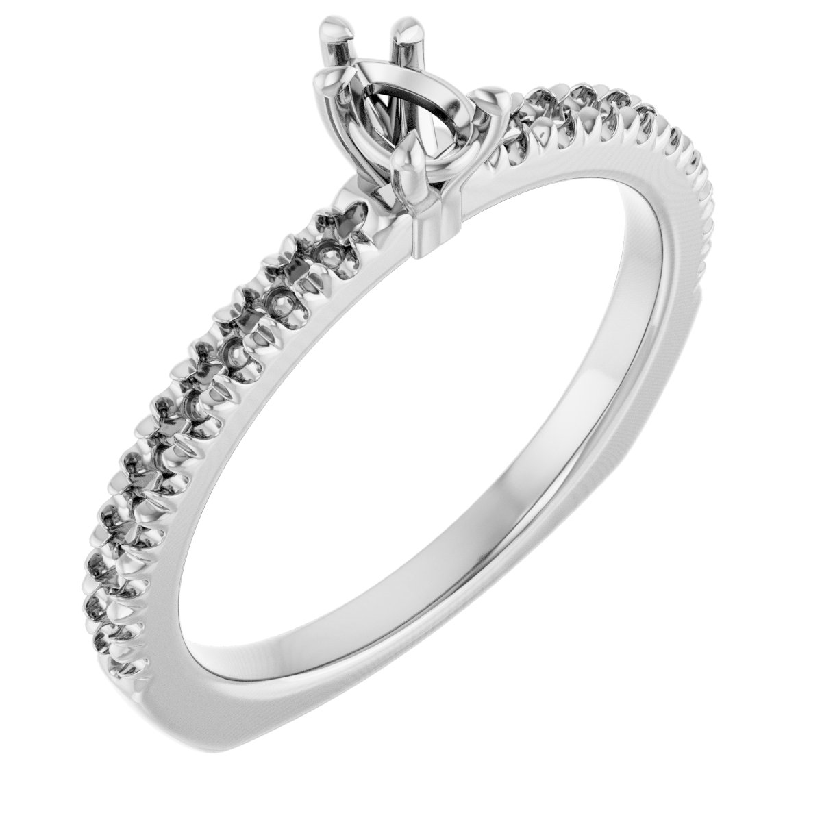 Claw-Prong Euro Shank Engagement Ring