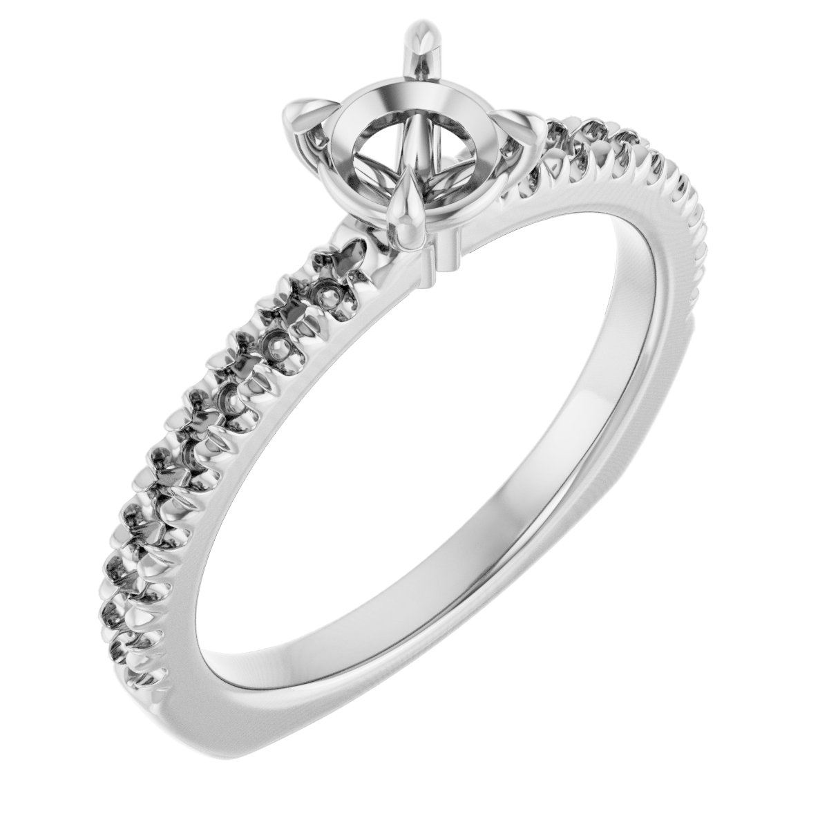 Claw-Prong Euro Shank Engagement Ring