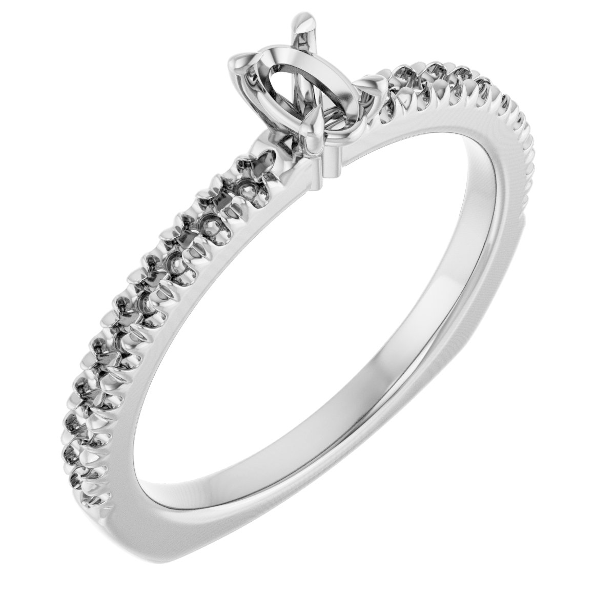 Claw-Prong Euro Shank Engagement Ring