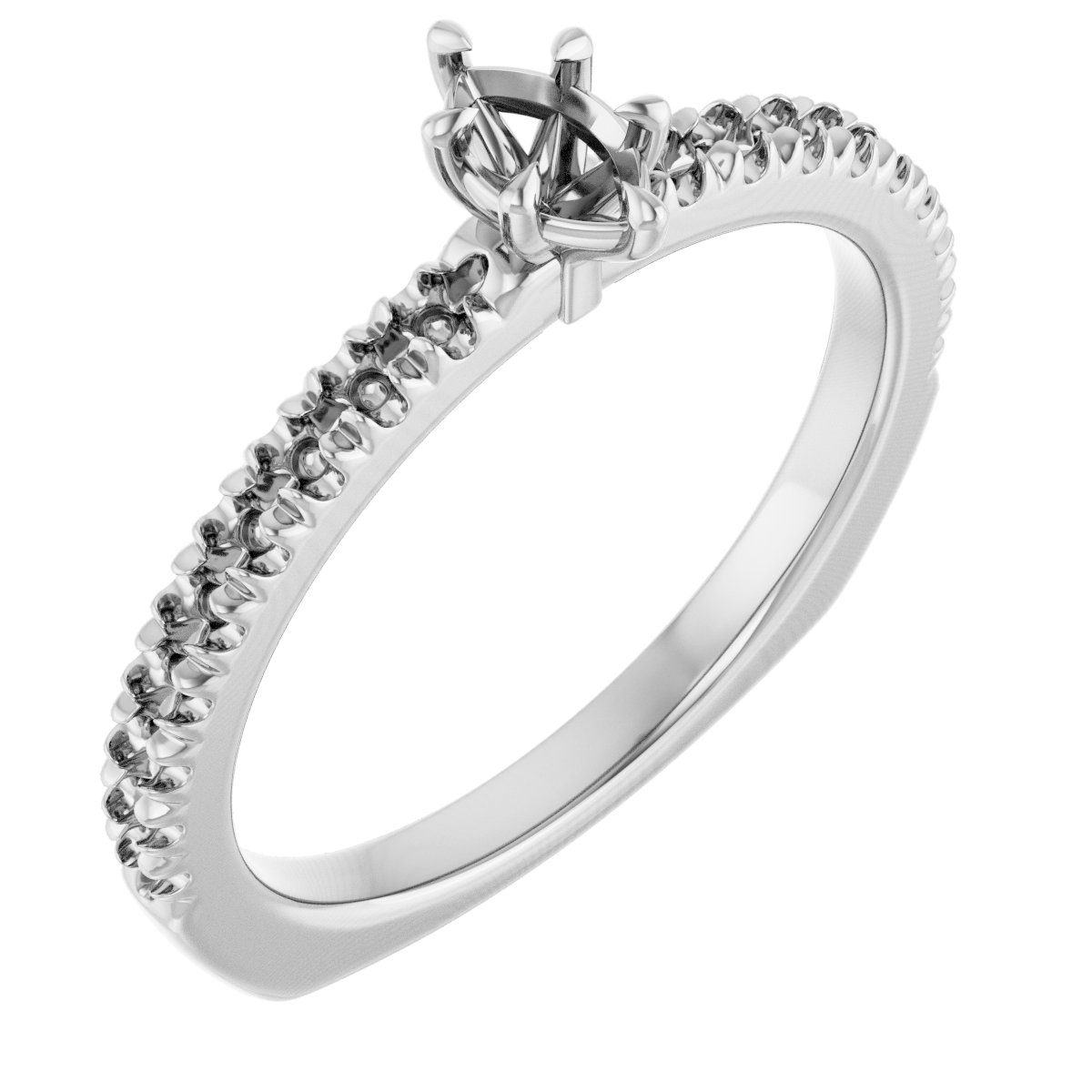 Claw-Prong Euro Shank Engagement Ring