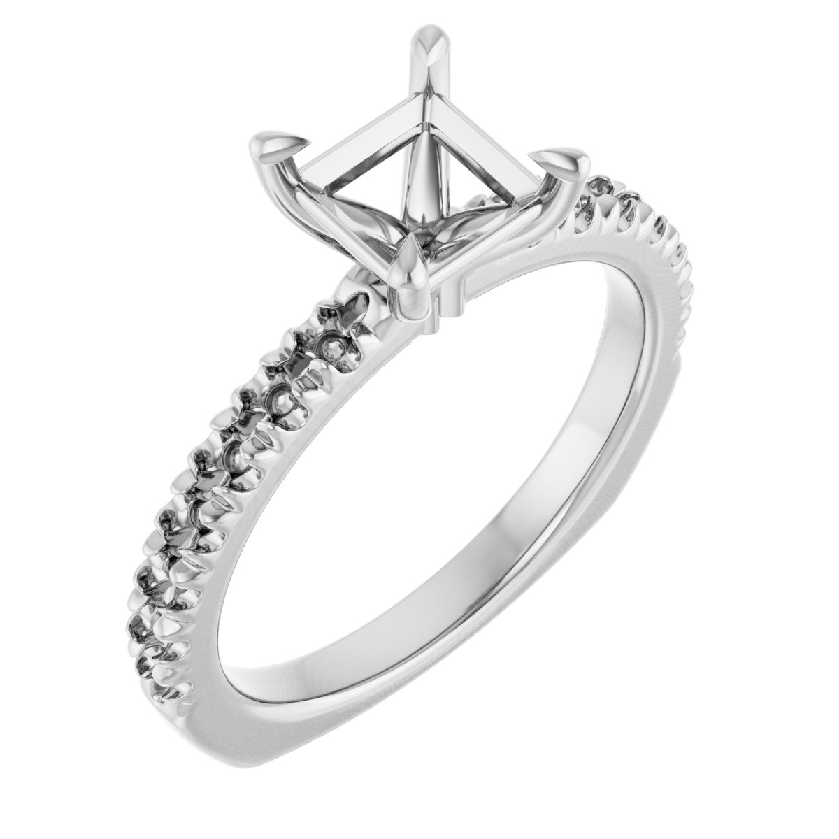 Claw-Prong Euro Shank Engagement Ring