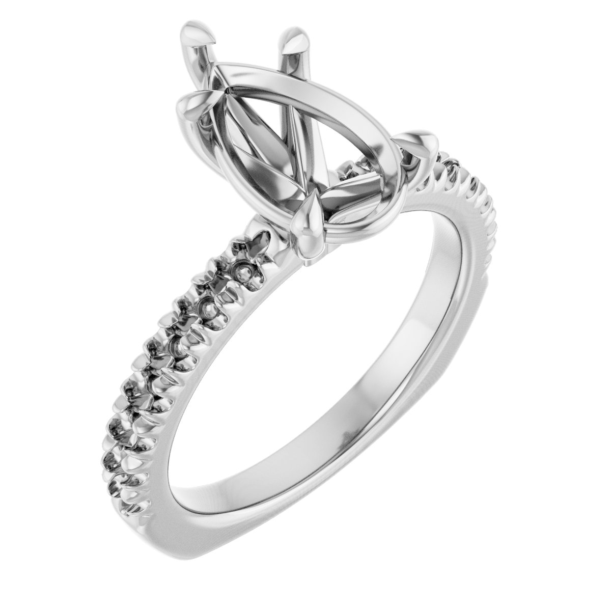 Claw-Prong Euro Shank Engagement Ring