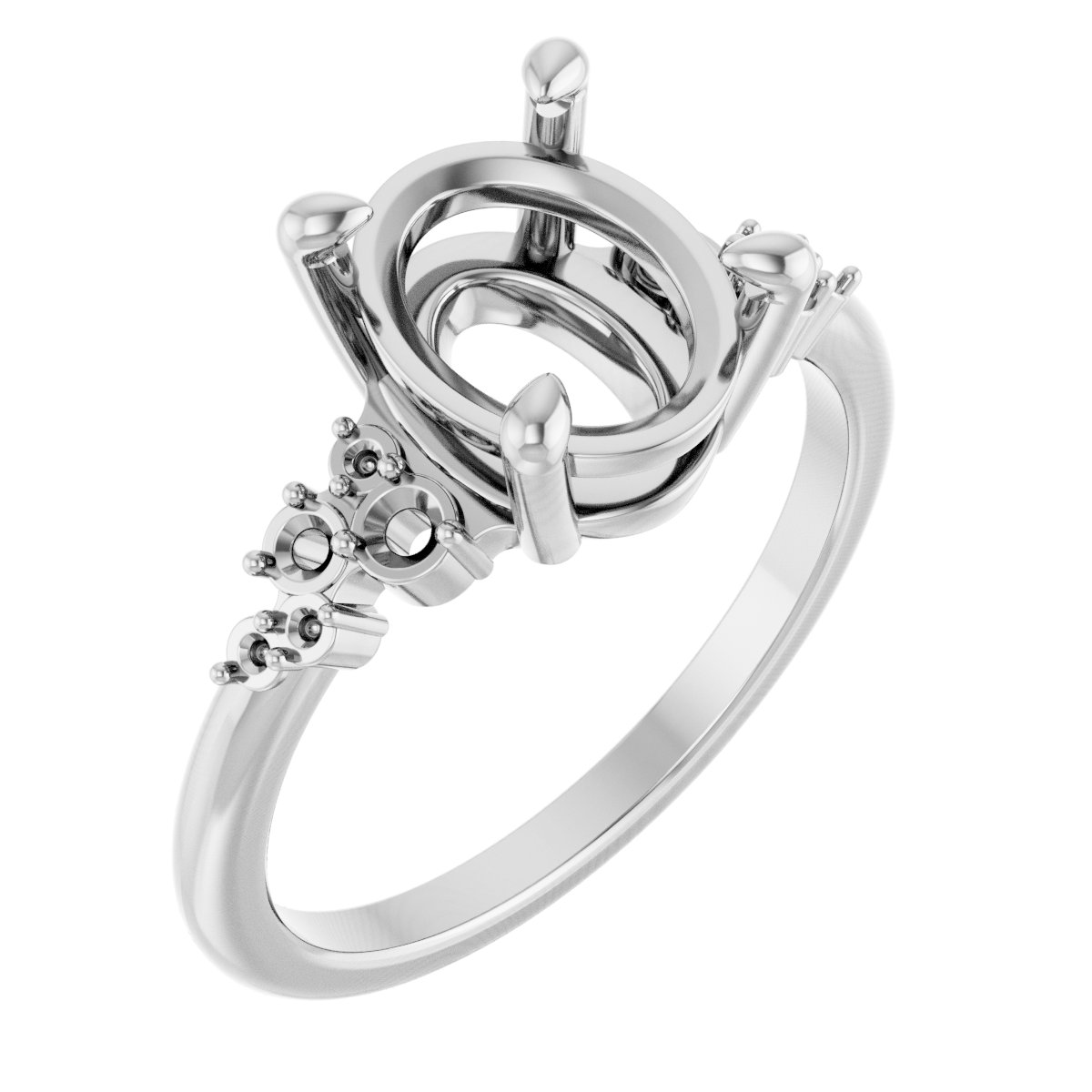 Claw-Prong Accented Engagement Ring or Band