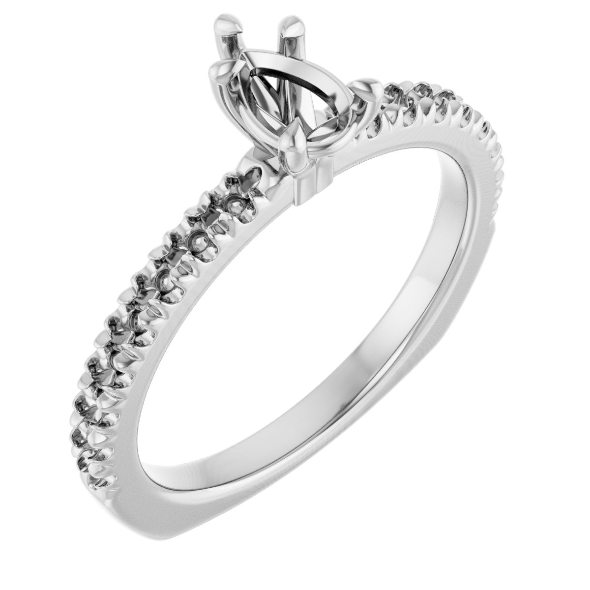 Claw-Prong Euro Shank Engagement Ring