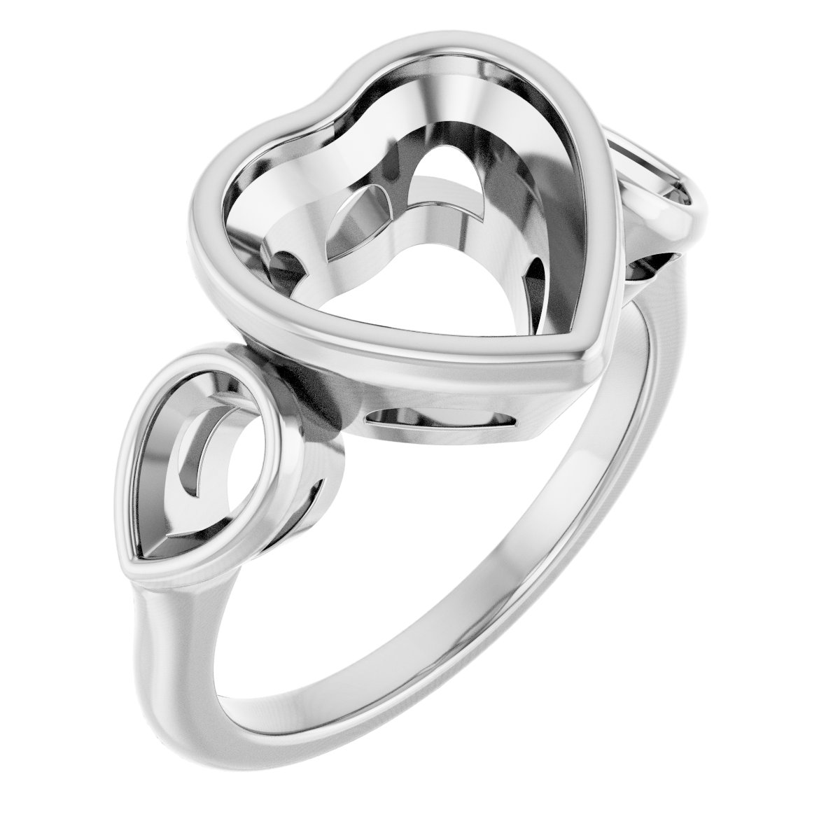 Bezel-Set Three-Stone Engagement Ring