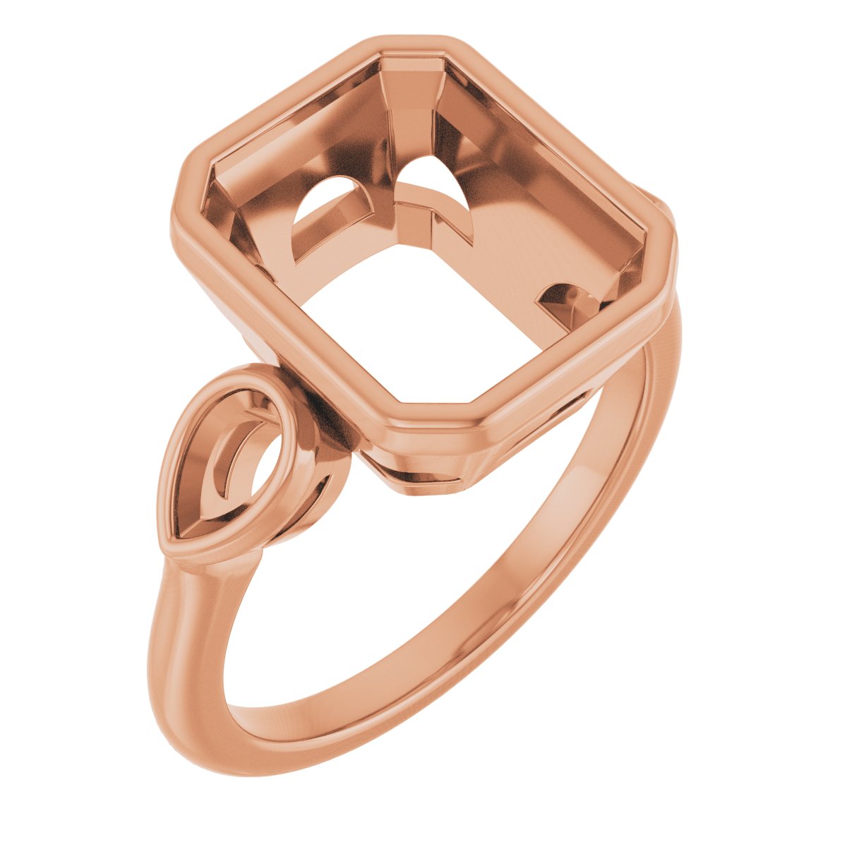 Bezel-Set Three-Stone Engagement Ring