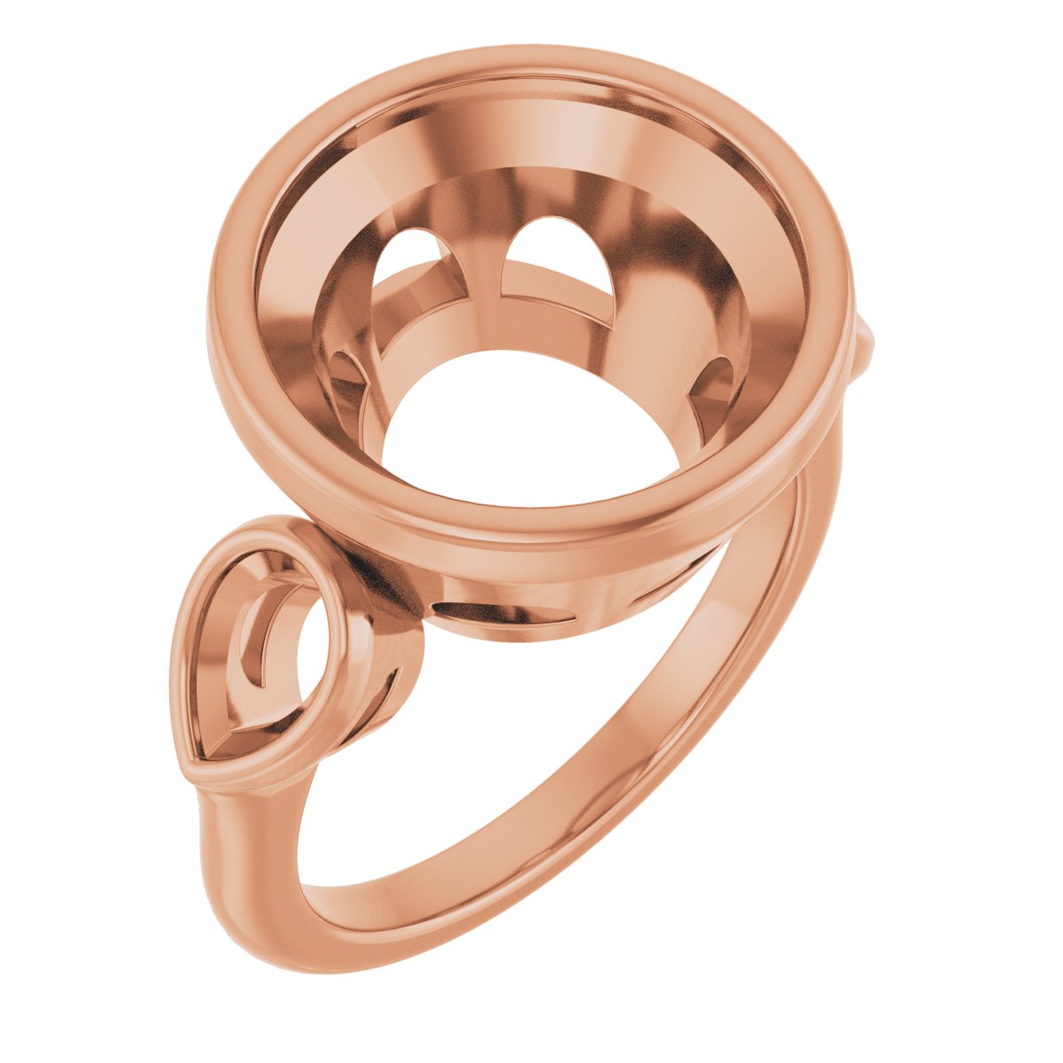 Bezel-Set Three-Stone Engagement Ring