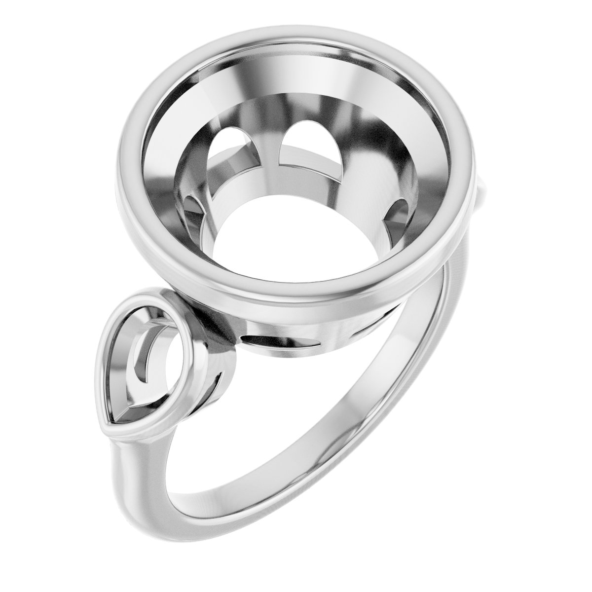 Bezel-Set Three-Stone Engagement Ring