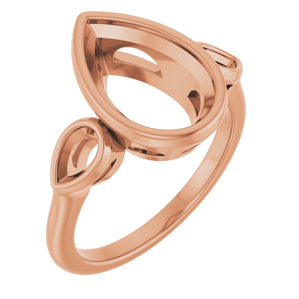 Bezel-Set Three-Stone Engagement Ring
