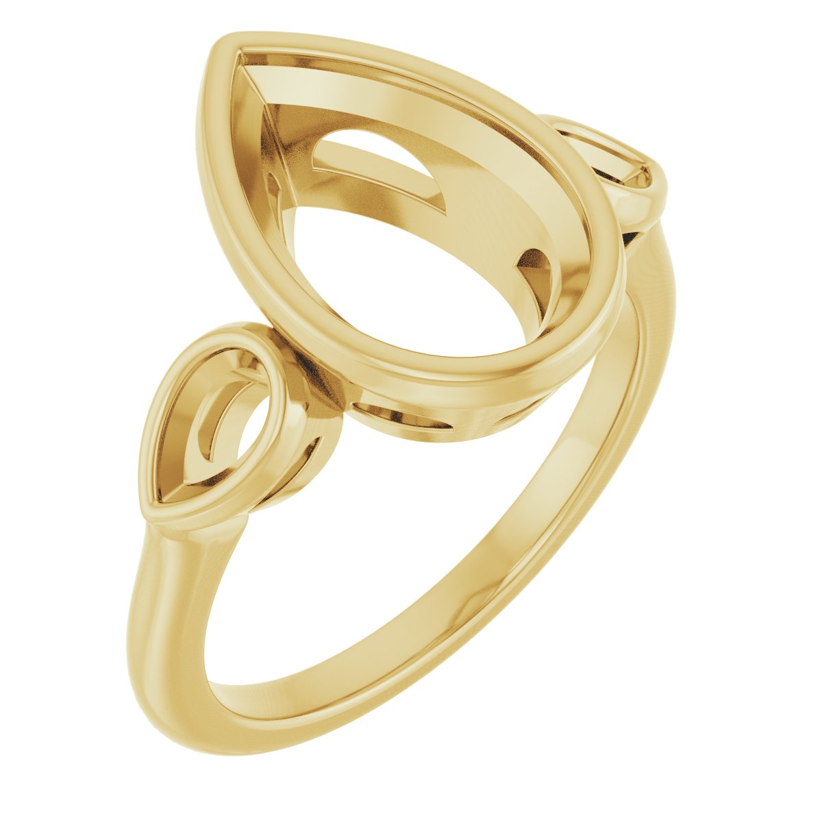 Bezel-Set Three-Stone Engagement Ring