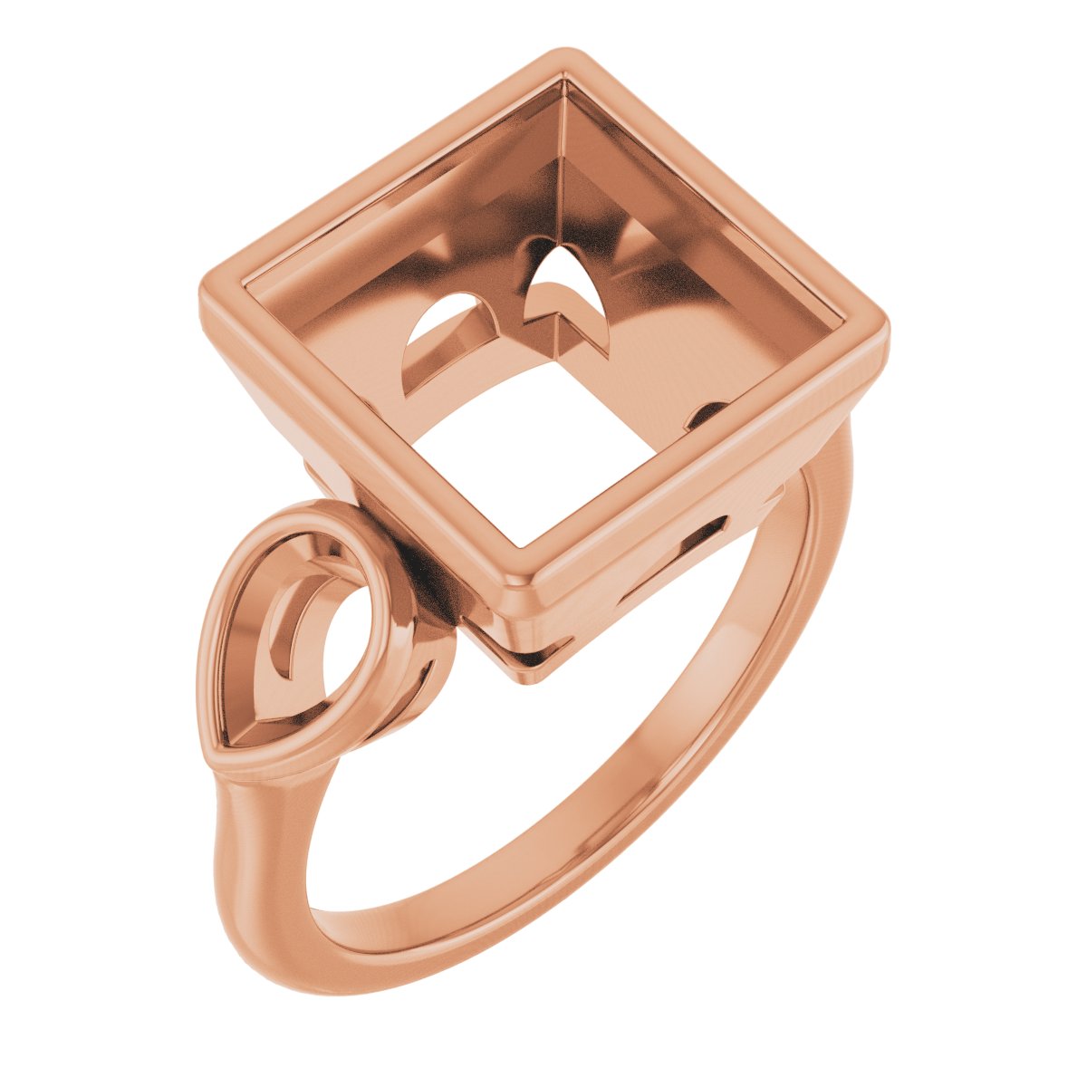 Bezel-Set Three-Stone Engagement Ring