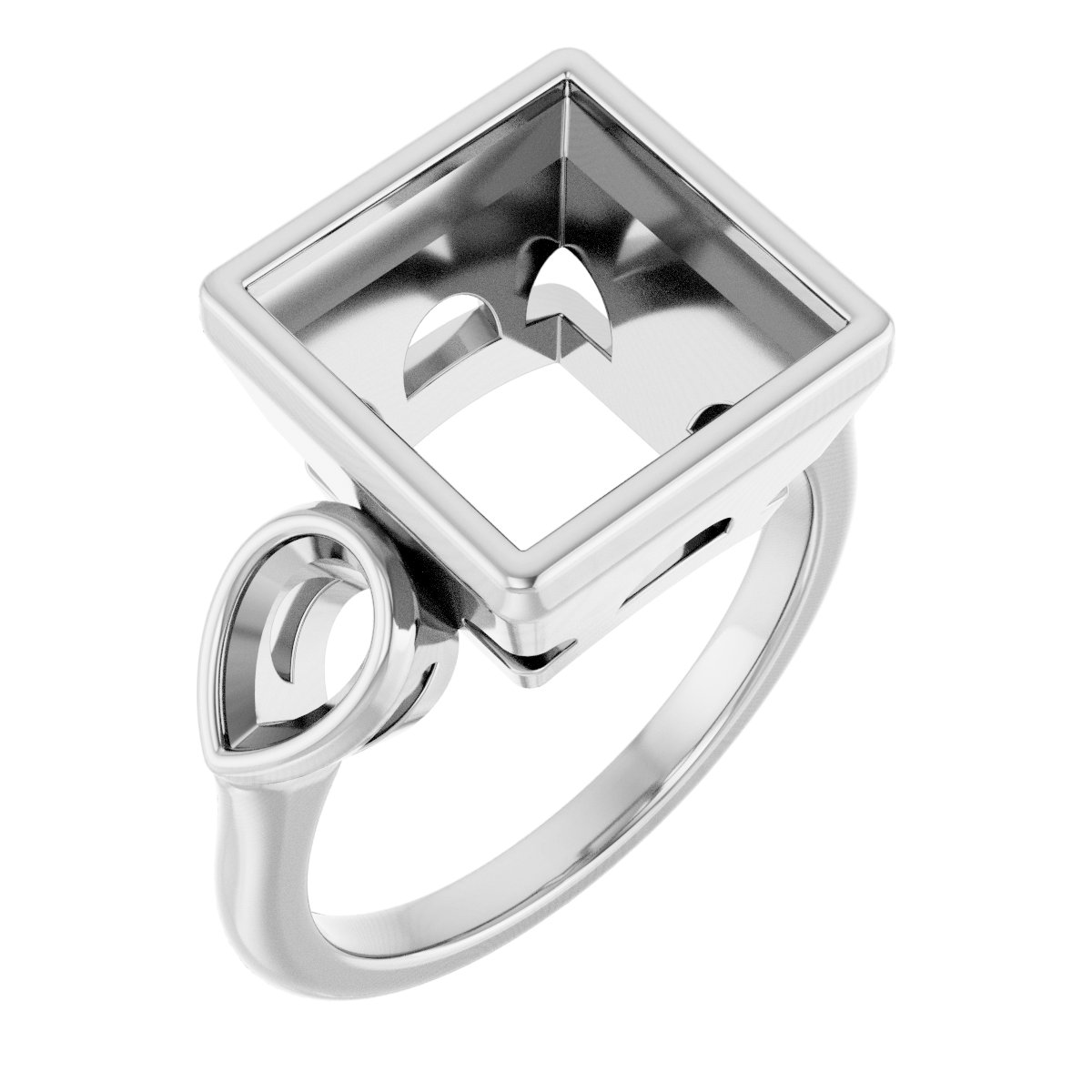 Bezel-Set Three-Stone Engagement Ring