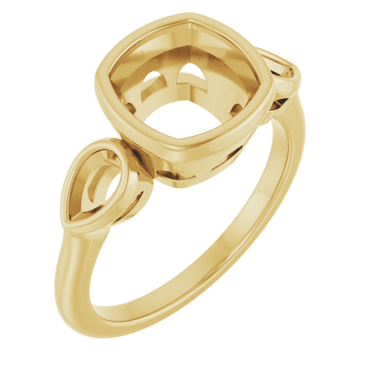 Bezel-Set Three-Stone Engagement Ring