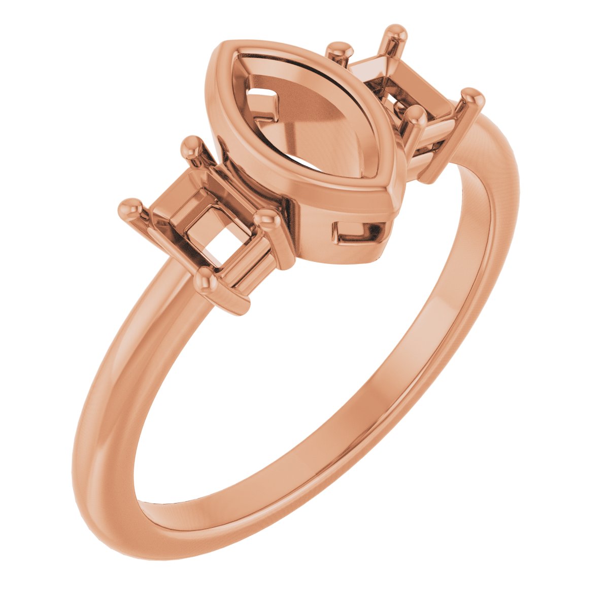 Bezel-Set Three-Stone Engagement Ring