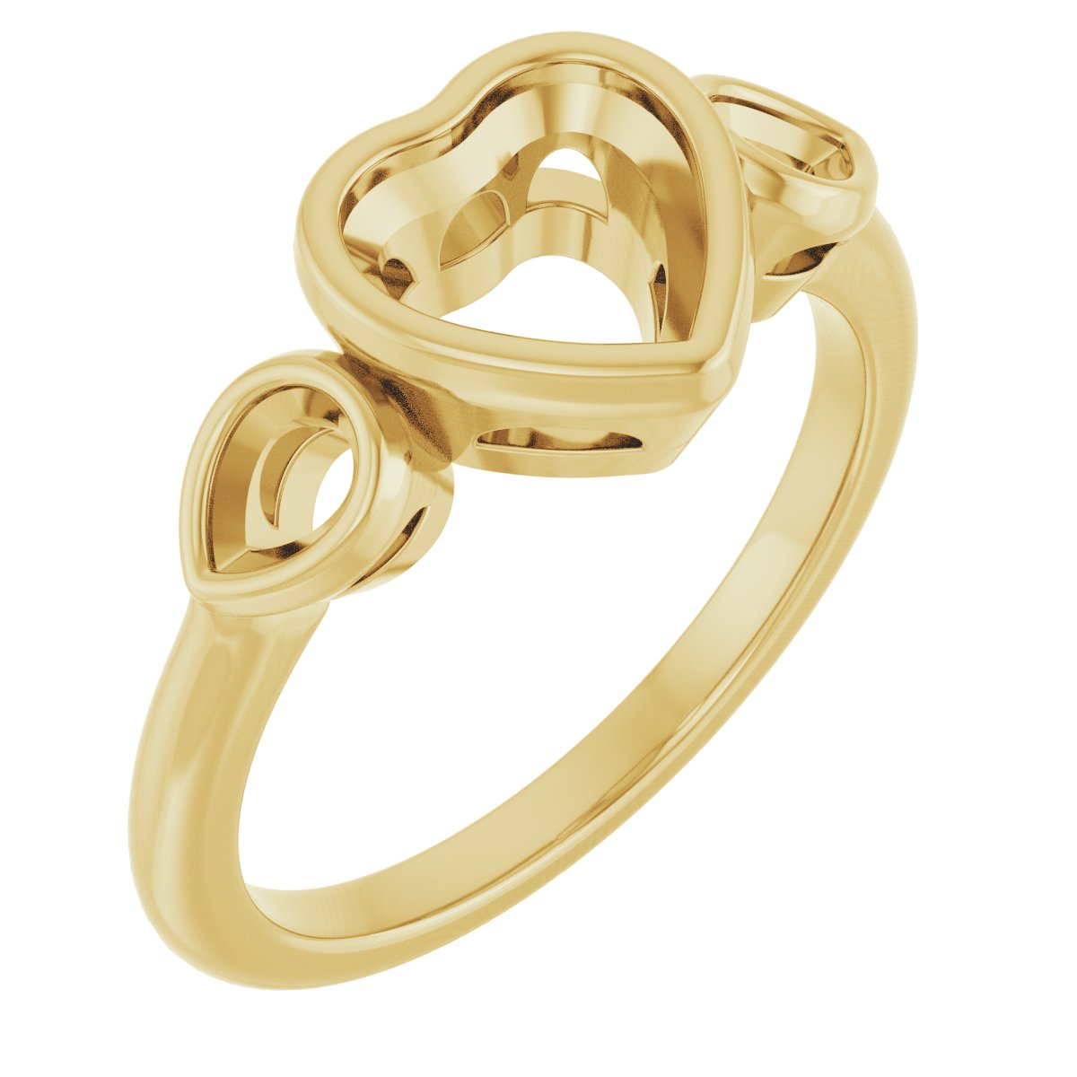 Bezel-Set Three-Stone Engagement Ring