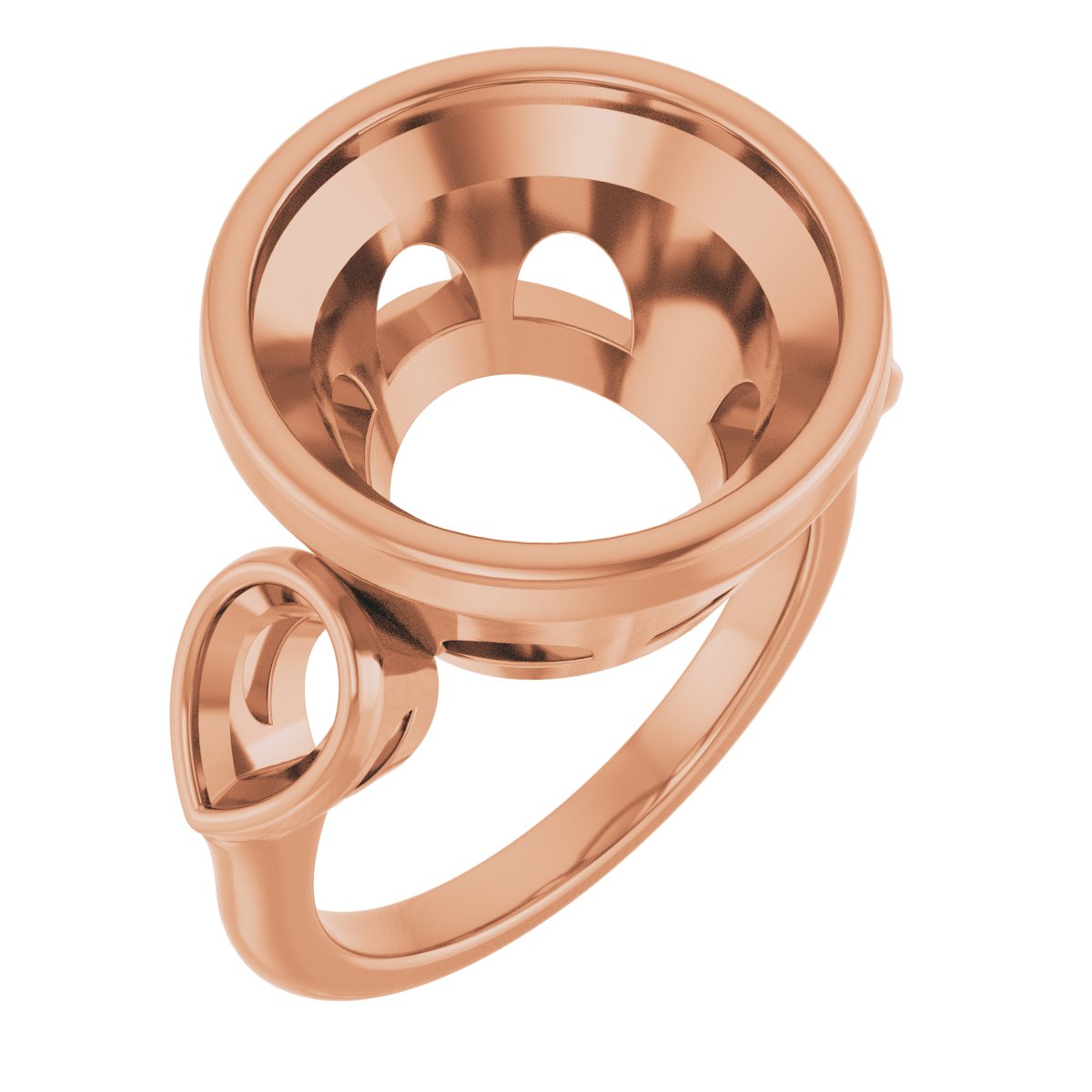 Bezel-Set Three-Stone Engagement Ring