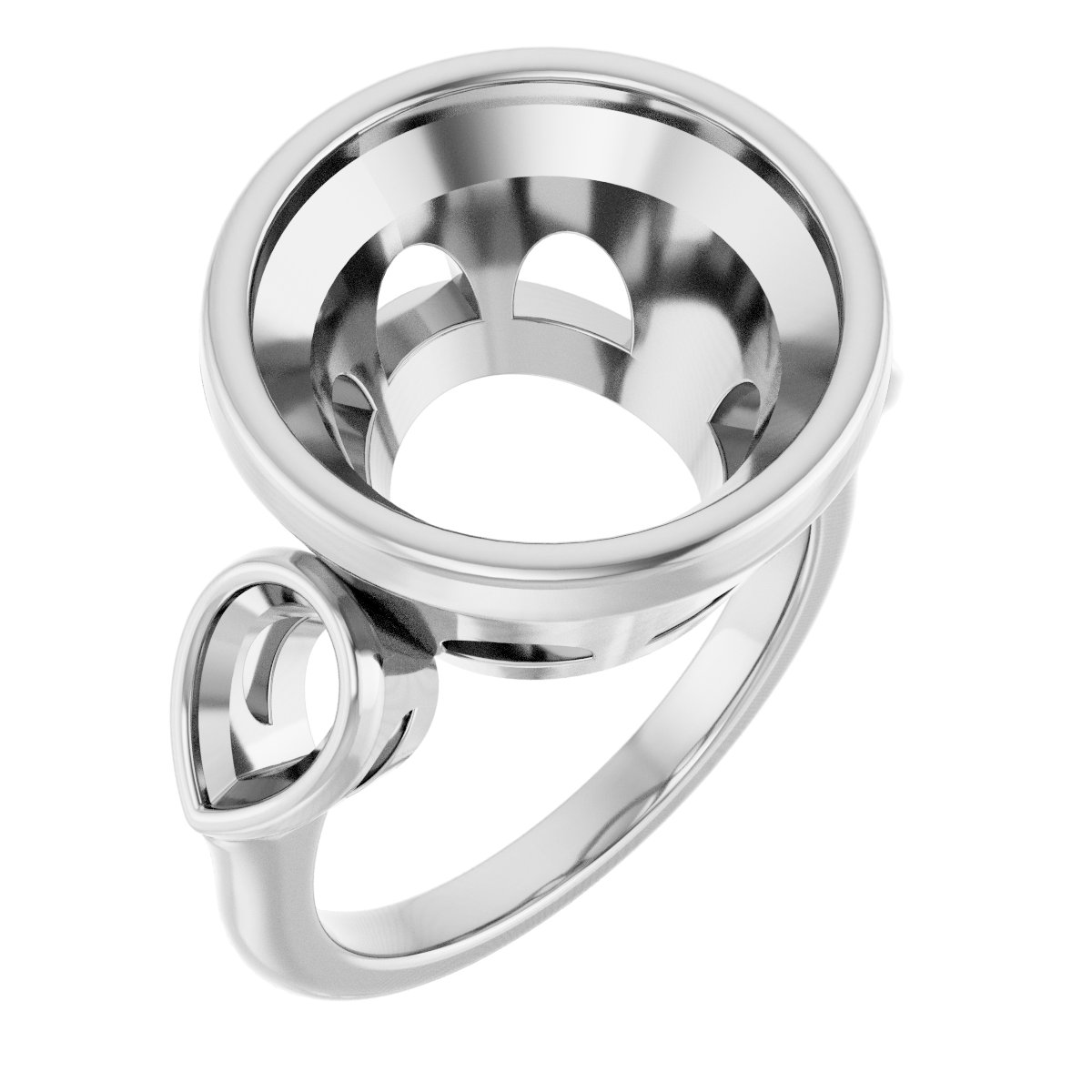 Bezel-Set Three-Stone Engagement Ring