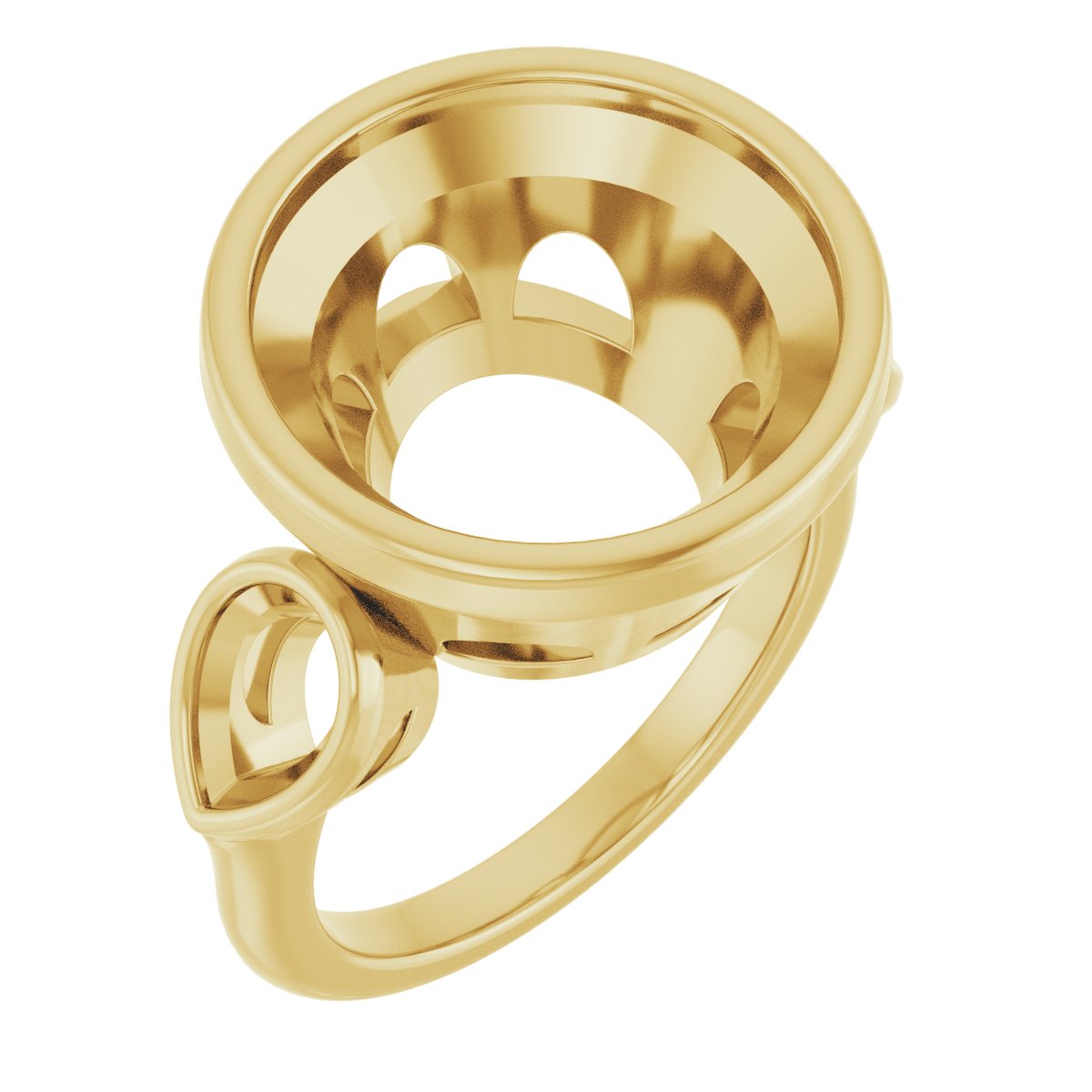 Bezel-Set Three-Stone Engagement Ring