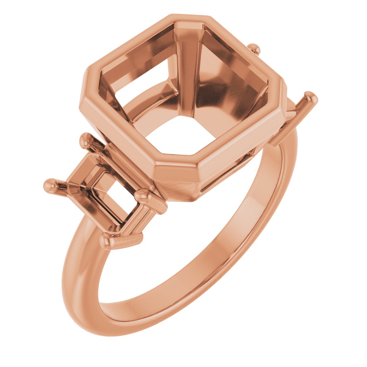 Bezel-Set Three-Stone Engagement Ring