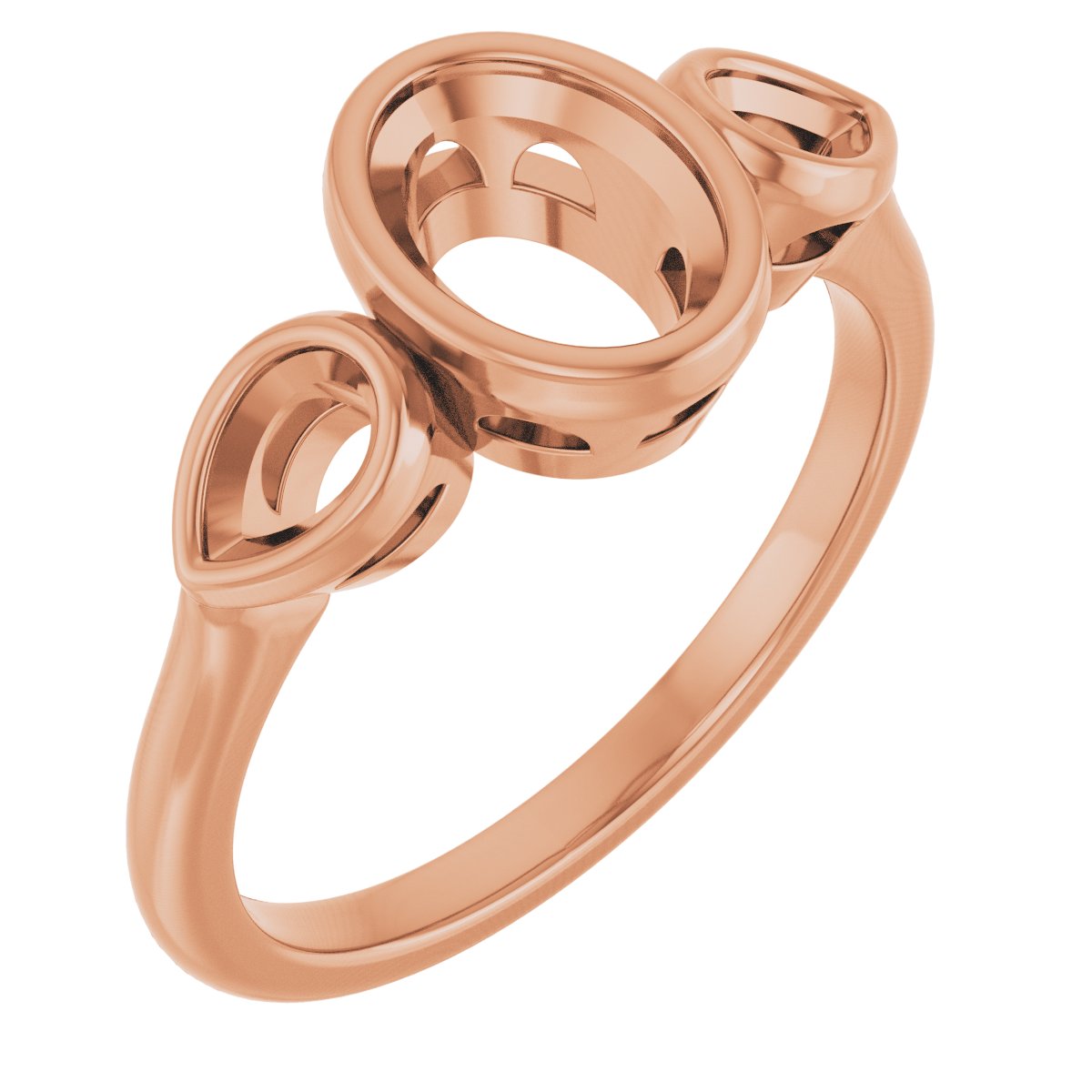 Bezel-Set Three-Stone Engagement Ring