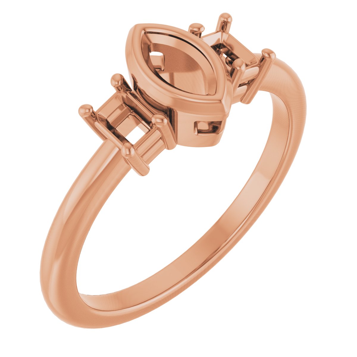 Bezel-Set Three-Stone Engagement Ring