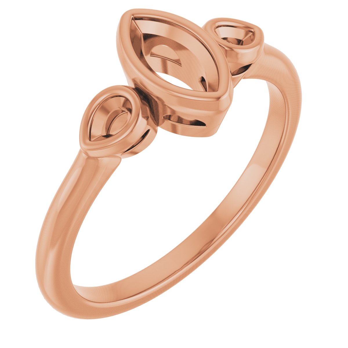 Bezel-Set Three-Stone Engagement Ring