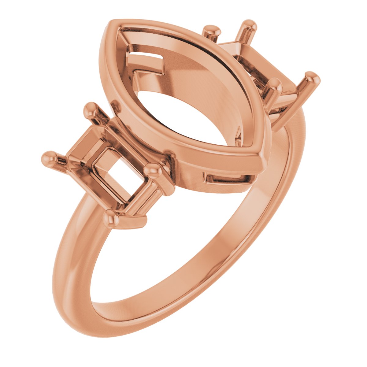 Bezel-Set Three-Stone Engagement Ring