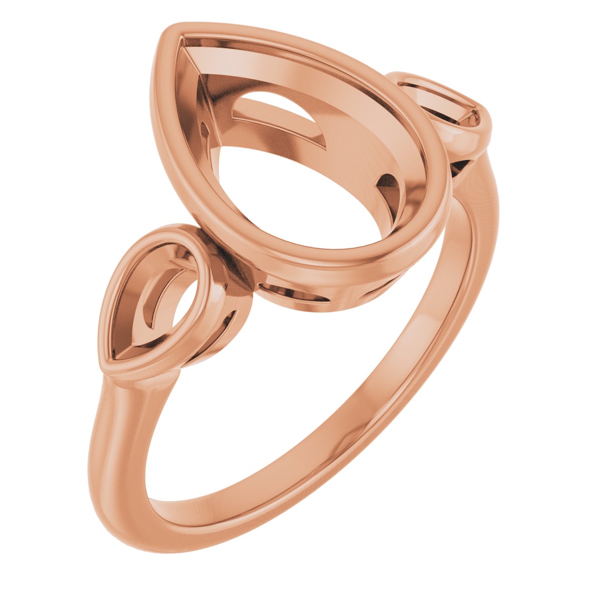 Bezel-Set Three-Stone Engagement Ring