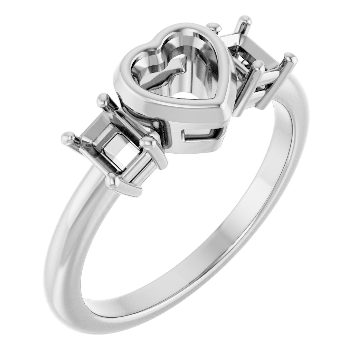 Bezel-Set Three-Stone Engagement Ring