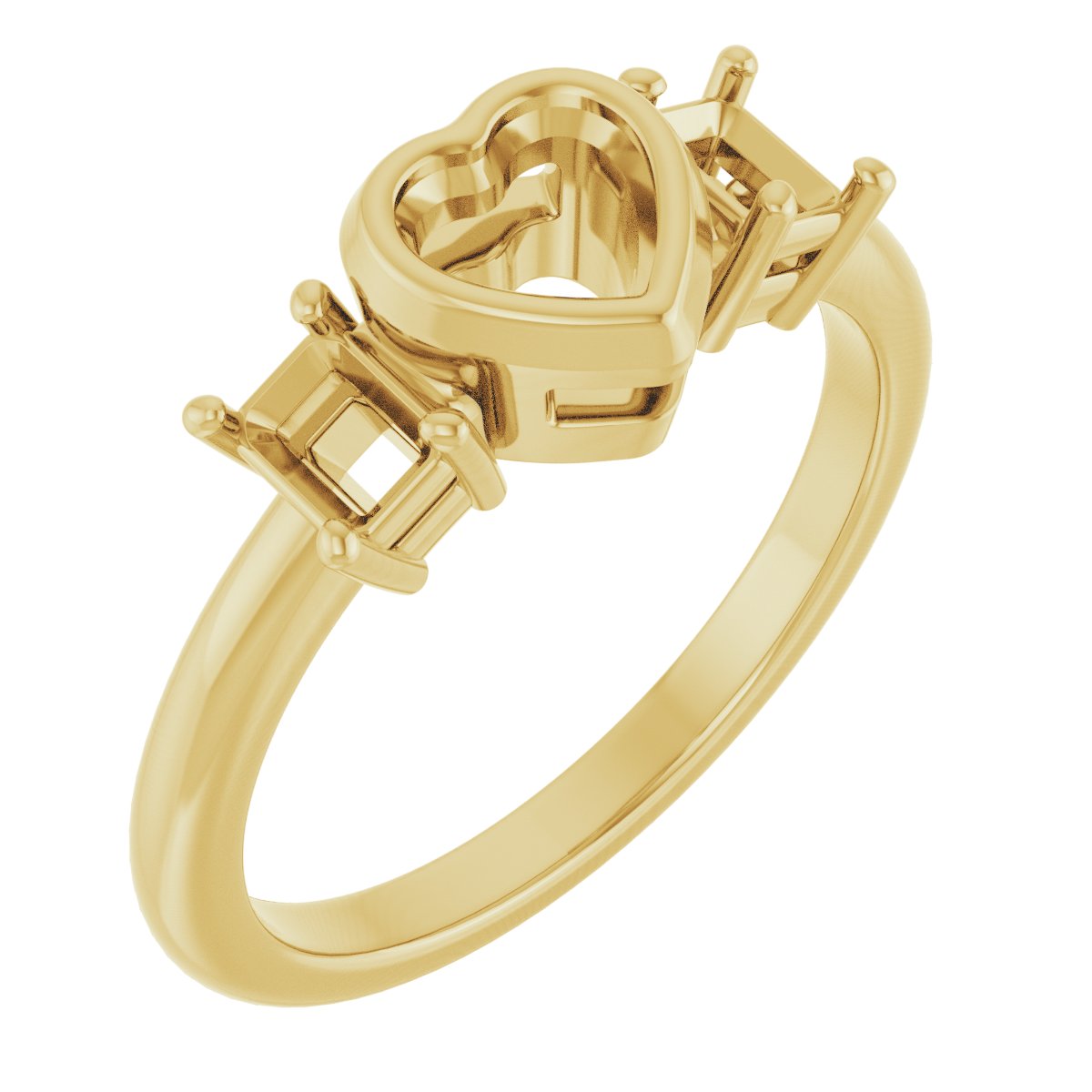 Bezel-Set Three-Stone Engagement Ring