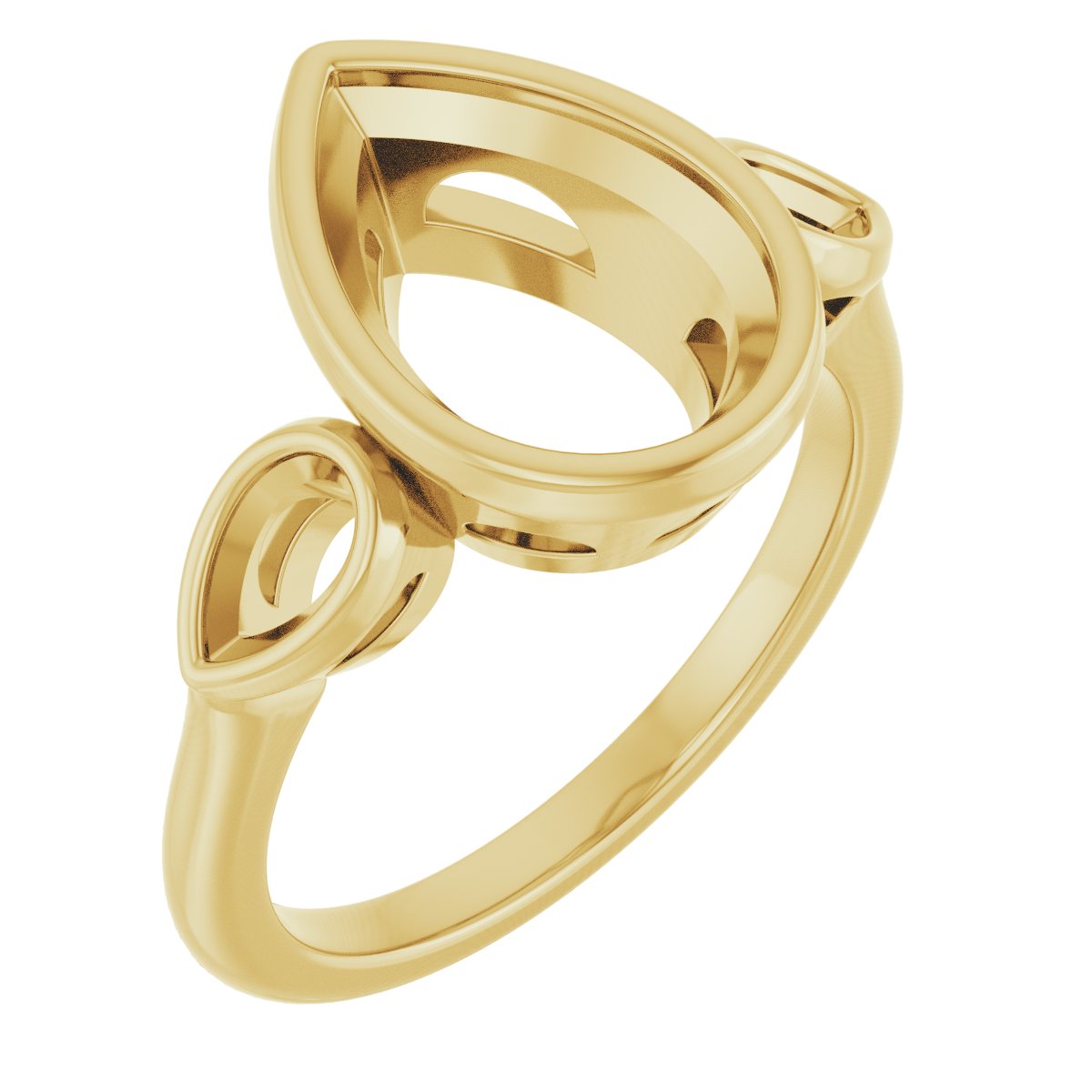 Bezel-Set Three-Stone Engagement Ring